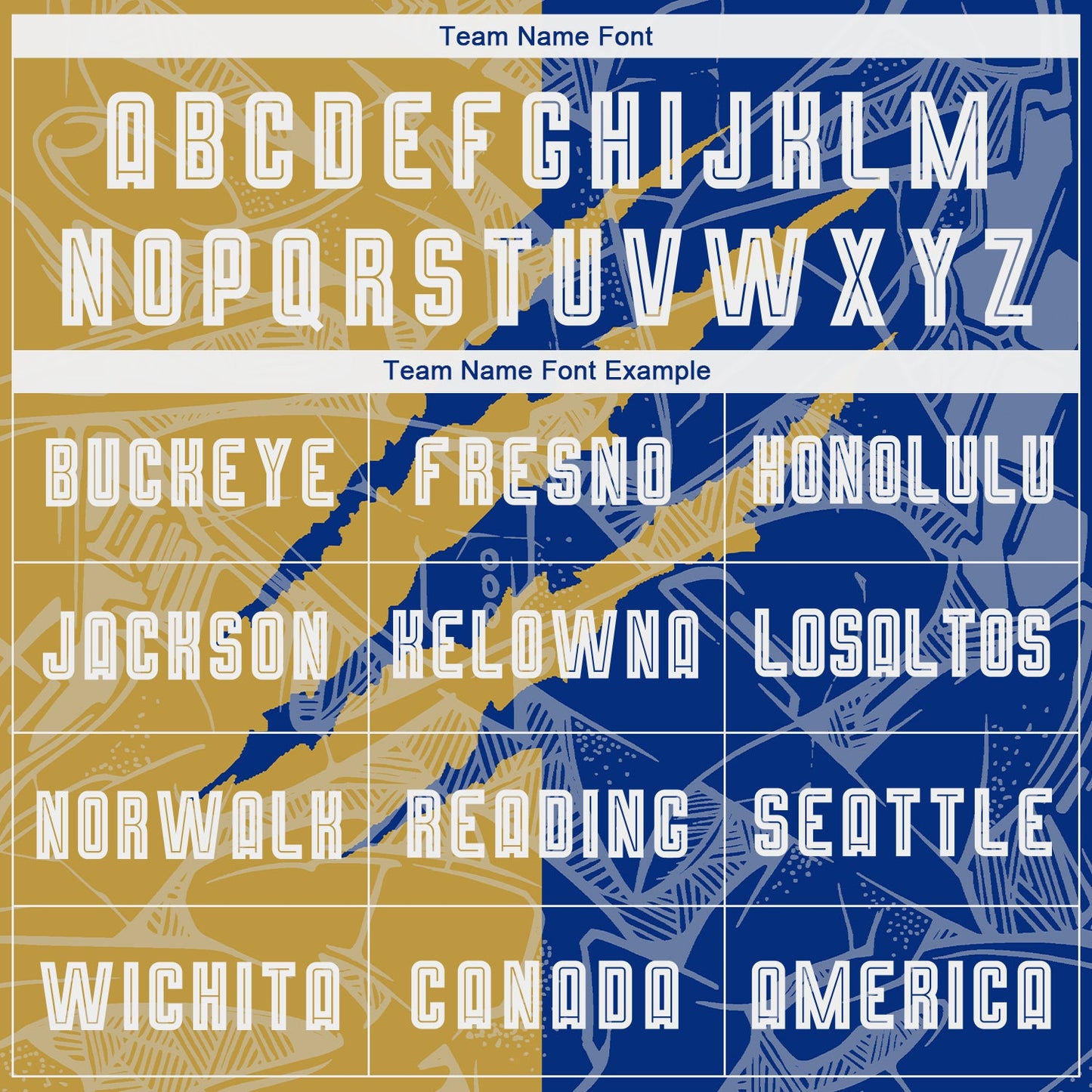 Custom Graffiti Pattern Old Gold-Royal Scratch Sublimation Soccer Uniform Jersey view 5