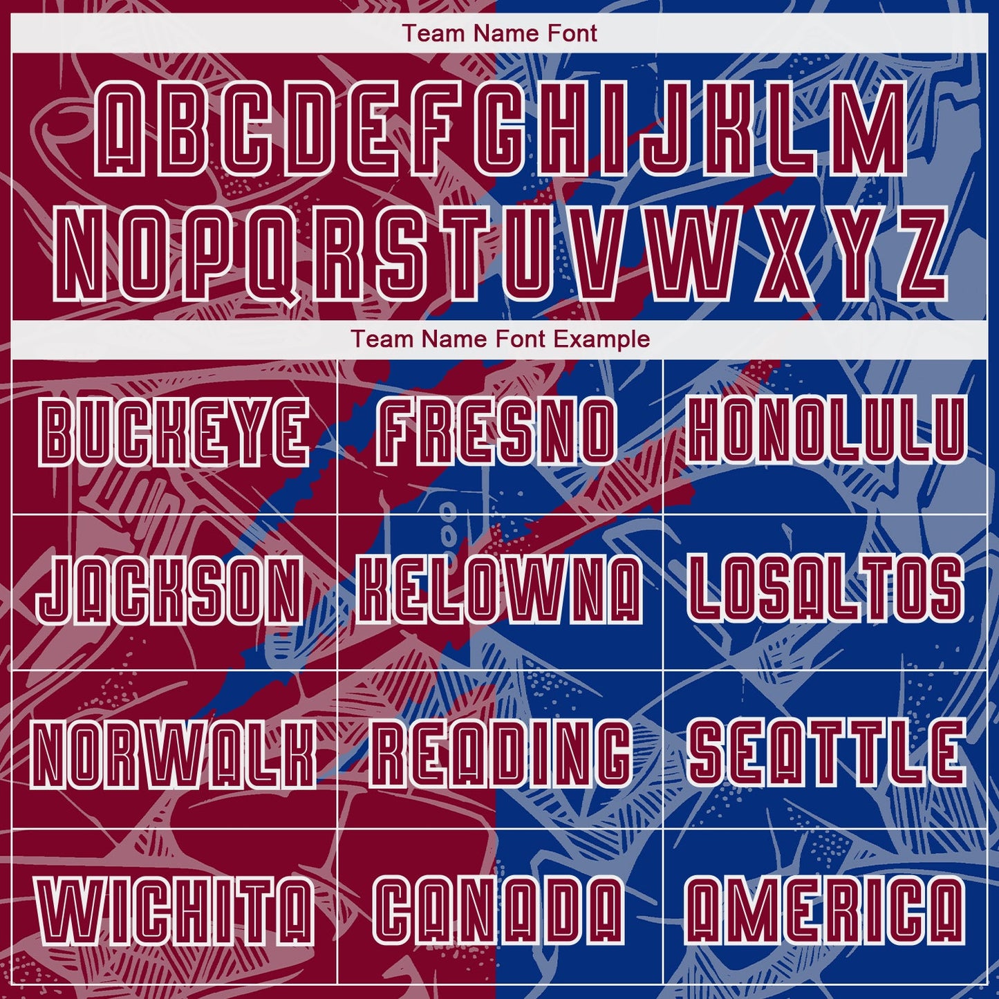 Custom Graffiti Pattern Maroon-Royal Scratch Sublimation Soccer Uniform Jersey view 5