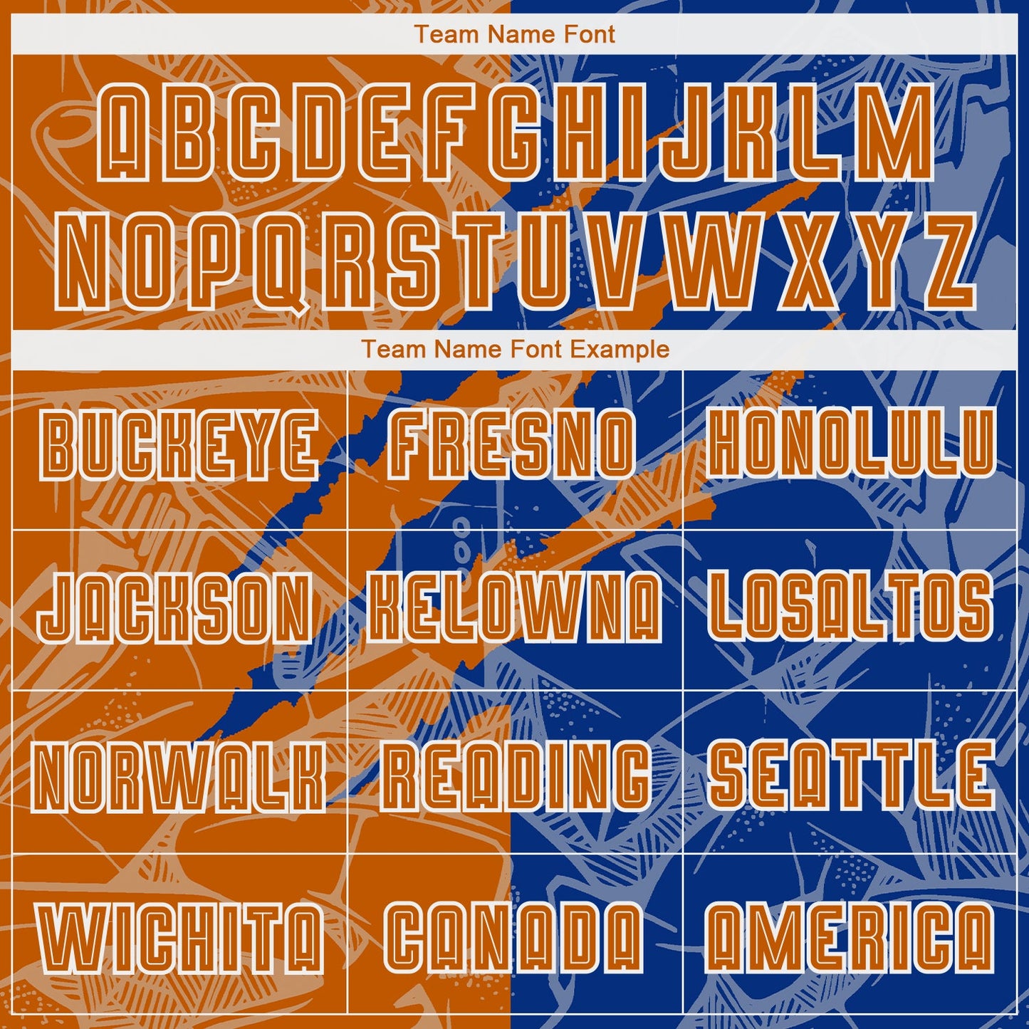 Custom Graffiti Pattern Texas Orange-Royal Scratch Sublimation Soccer Uniform Jersey view 5