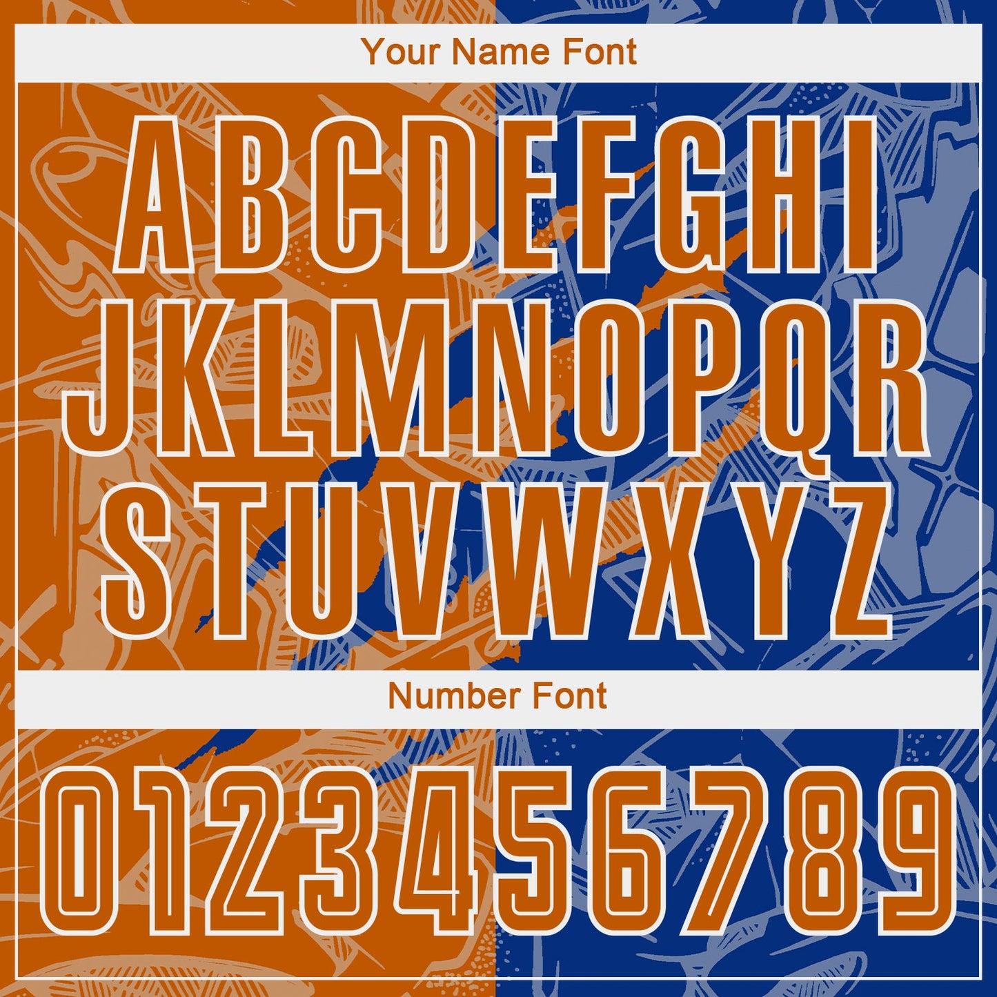 Custom Graffiti Pattern Texas Orange-Royal Scratch Sublimation Soccer Uniform Jersey view 6