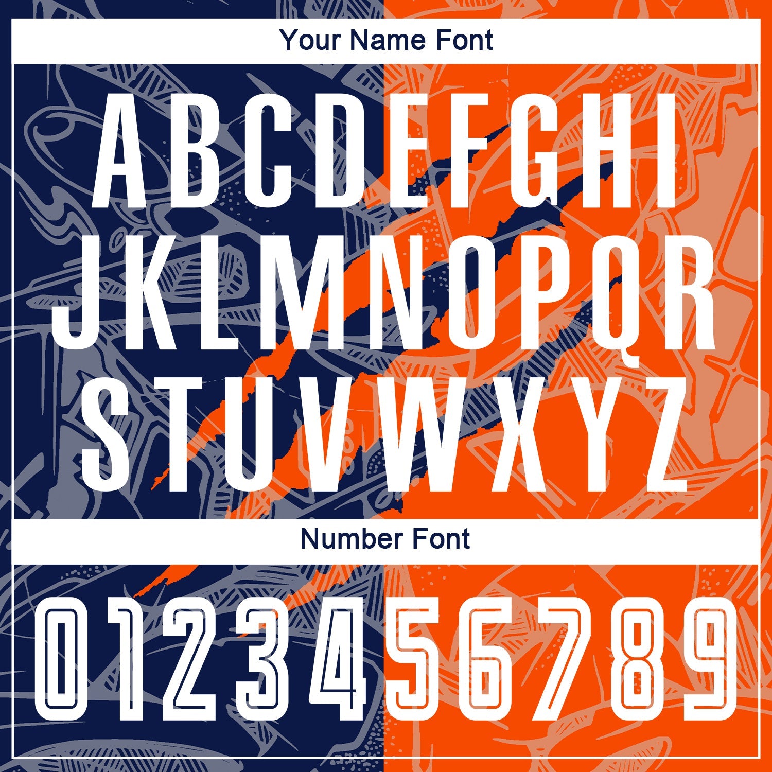 Custom Graffiti Pattern Navy-Orange Scratch Sublimation Soccer Uniform Jersey view 6