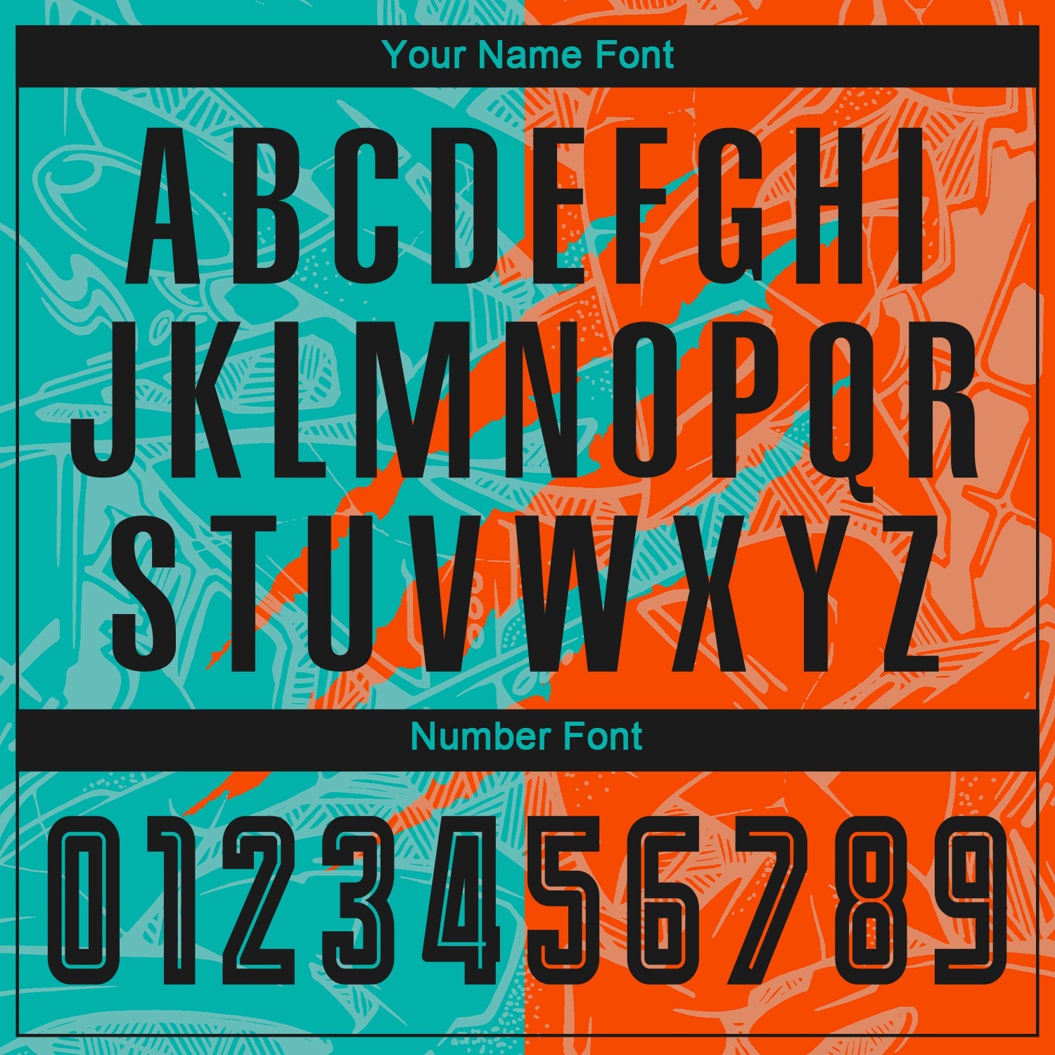 Custom Graffiti Pattern Black Aqua-Orange Scratch Sublimation Soccer Uniform Jersey view 6