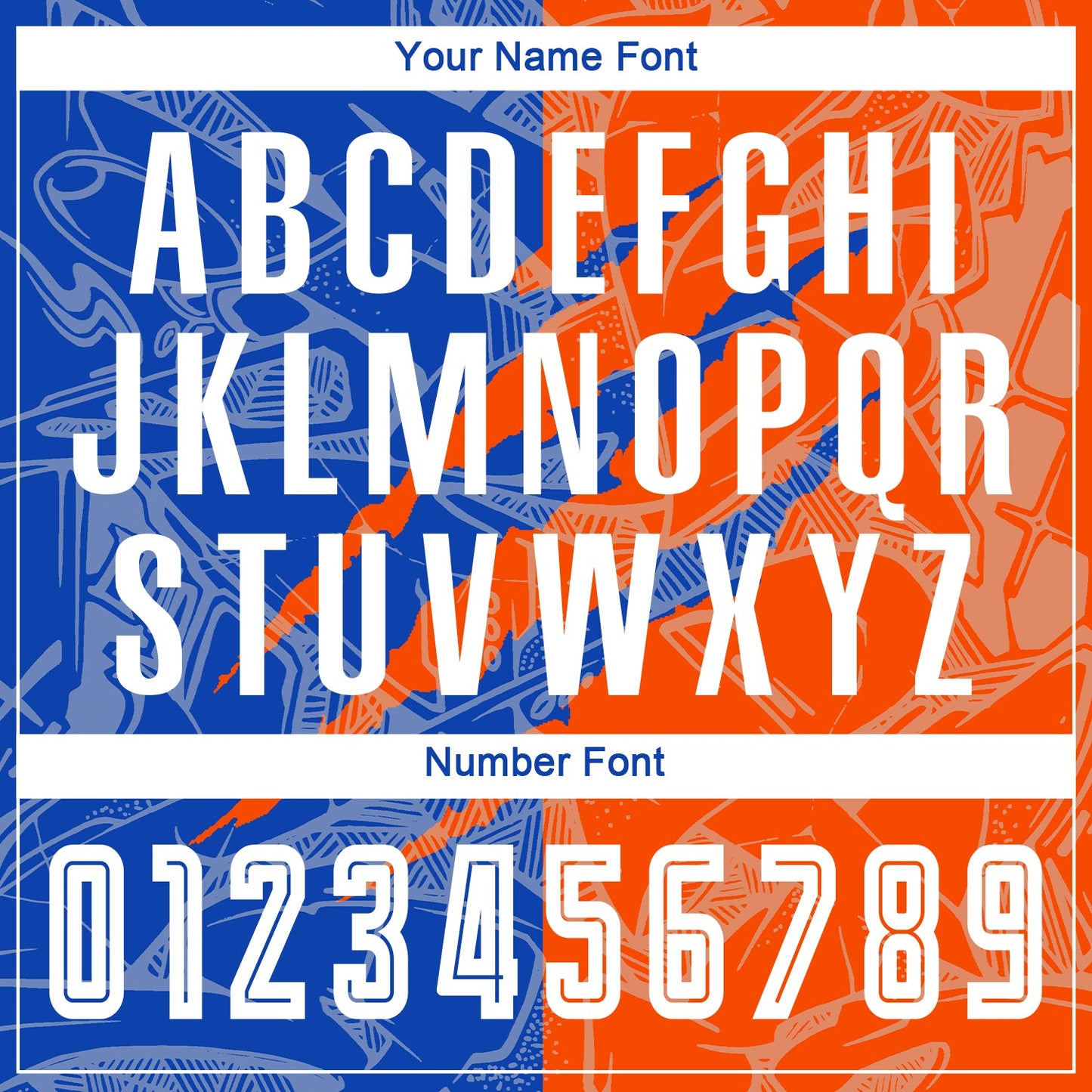 Custom Graffiti Pattern Thunder Blue-Orange Scratch Sublimation Soccer Uniform Jersey view 6