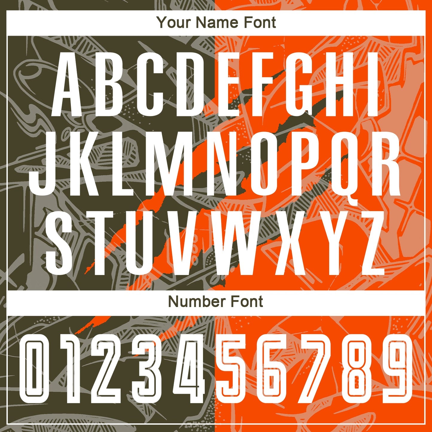 Custom Graffiti Pattern Olive-Orange Scratch Sublimation Soccer Uniform Jersey view 6