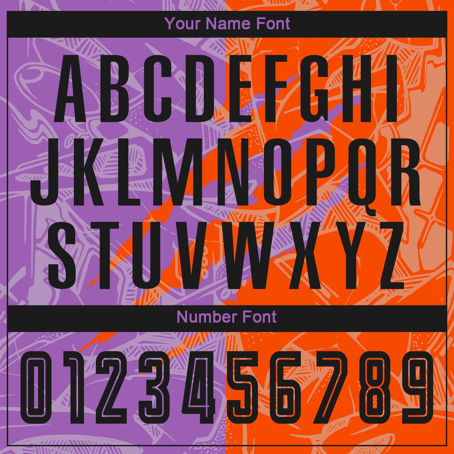 Custom Graffiti Pattern Black Medium Purple-Orange Scratch Sublimation Soccer Uniform Jersey view 6