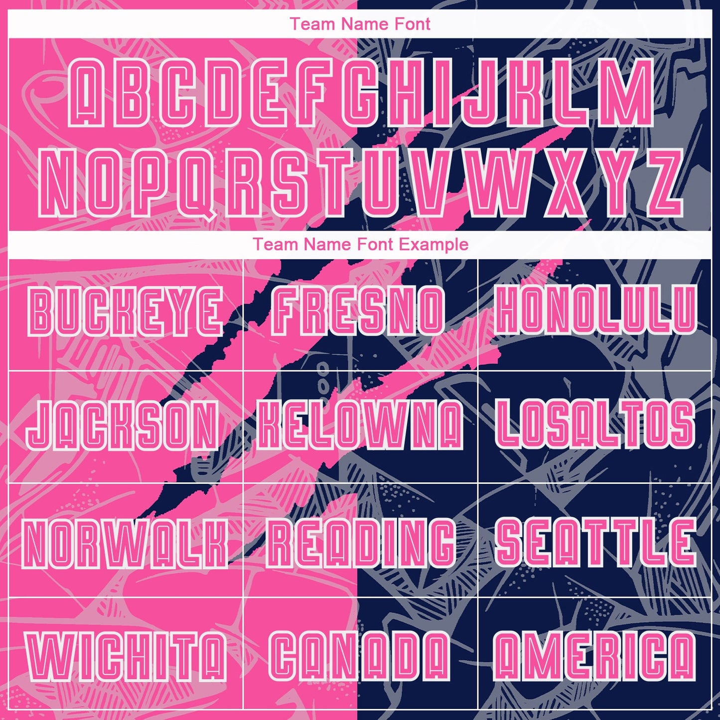 Custom Graffiti Pattern Pink-Navy Scratch Sublimation Soccer Uniform Jersey view 5