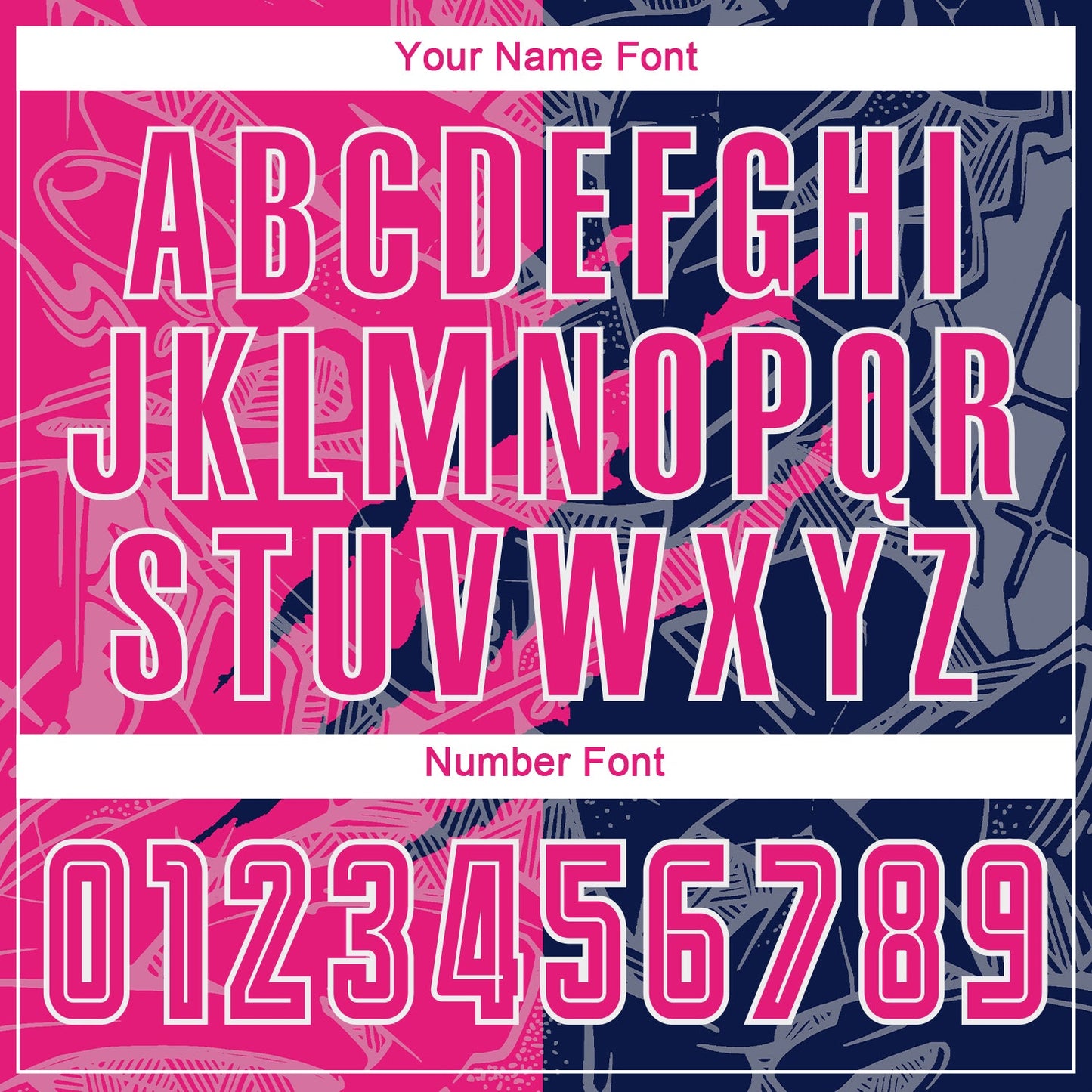 Custom Graffiti Pattern Hot Pink-Navy Scratch Sublimation Soccer Uniform Jersey view 6