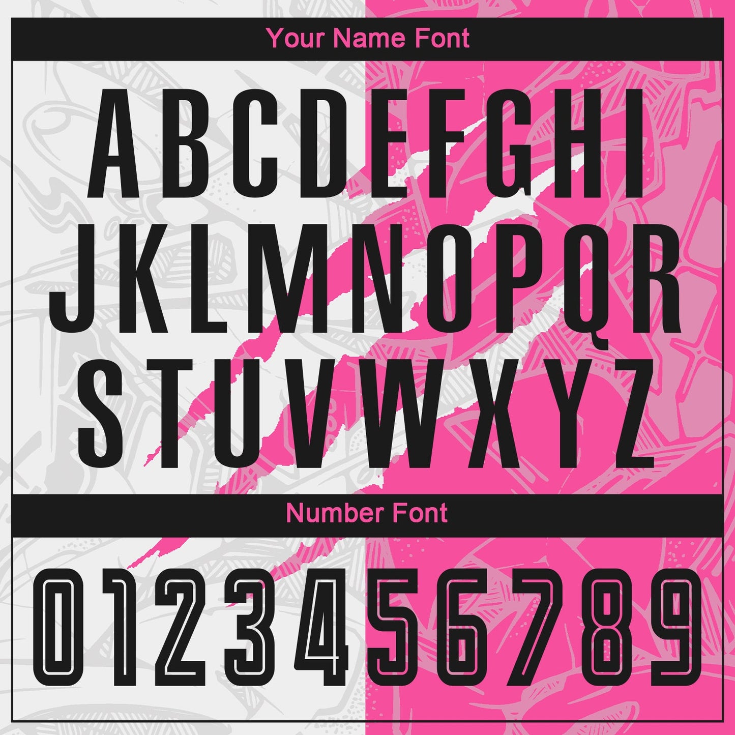 Custom Graffiti Pattern Black-Pink Scratch Sublimation Soccer Uniform Jersey view 6