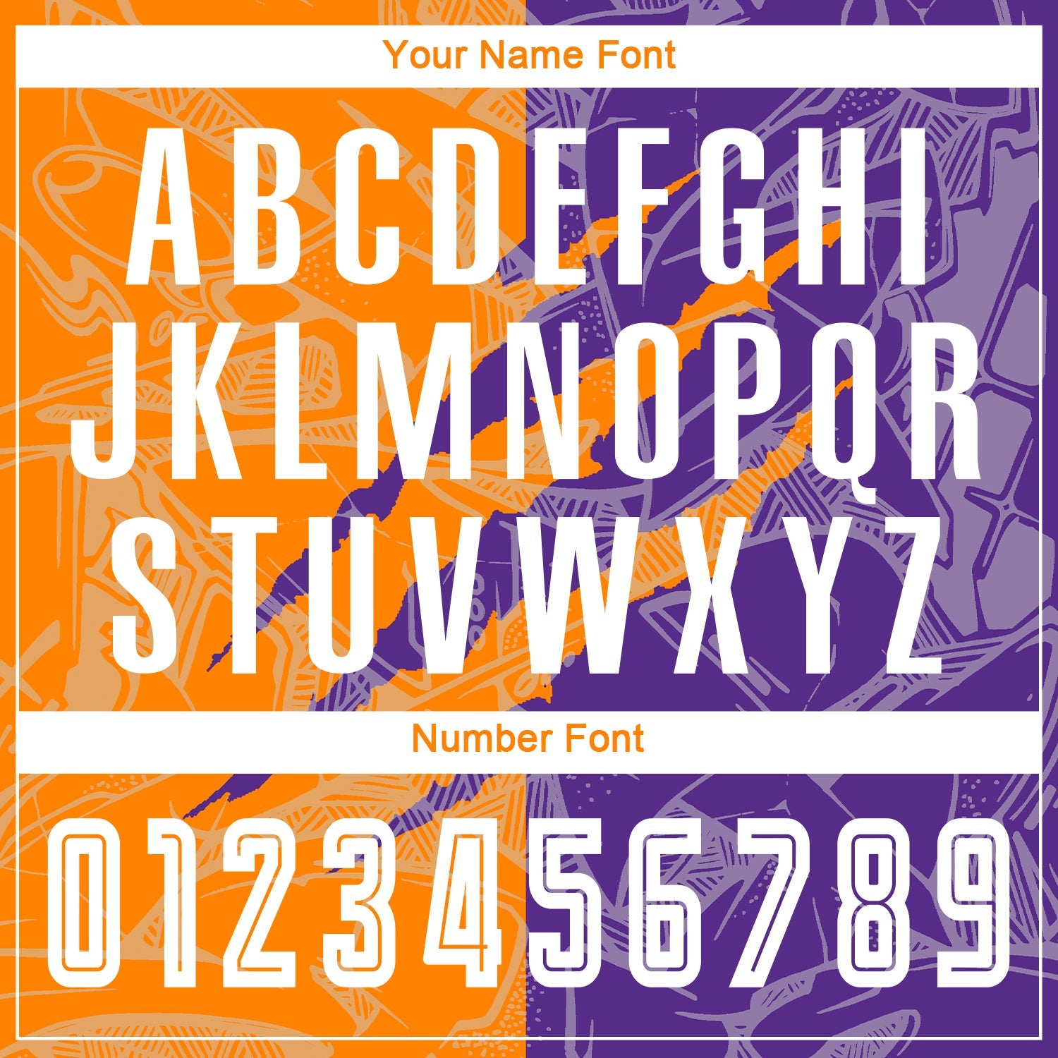 Custom Graffiti Pattern Bay Orange-Purple Scratch Sublimation Soccer Uniform Jersey view 6