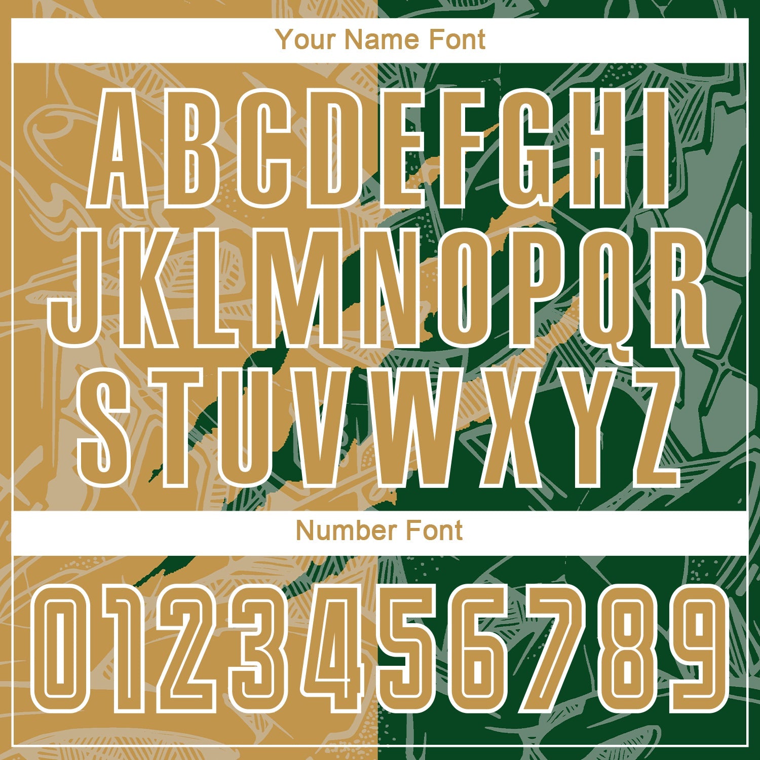 Custom Graffiti Pattern Old Gold-Green Scratch Sublimation Soccer Uniform Jersey view 6