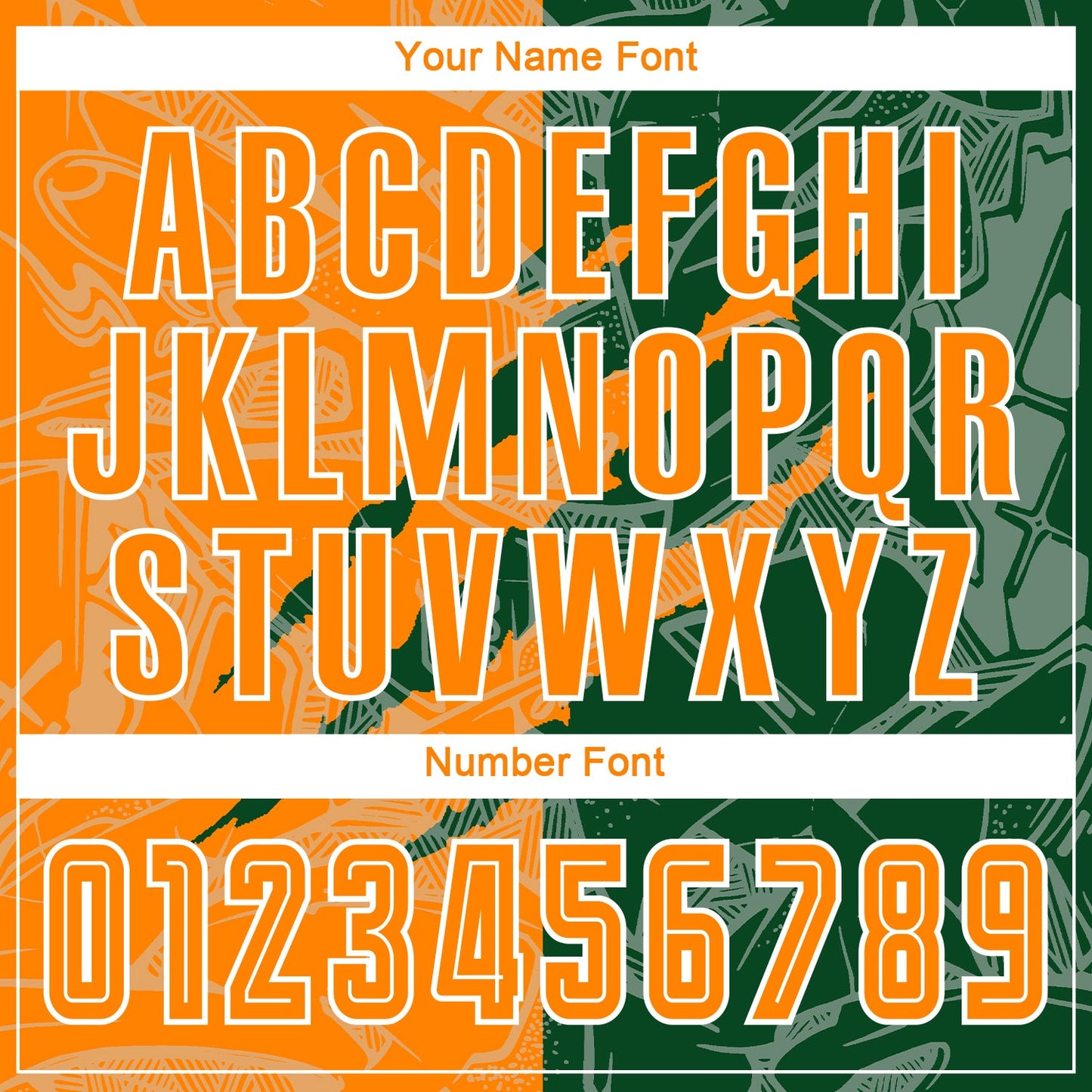 Custom Graffiti Pattern Bay Orange-Green Scratch Sublimation Soccer Uniform Jersey view 6