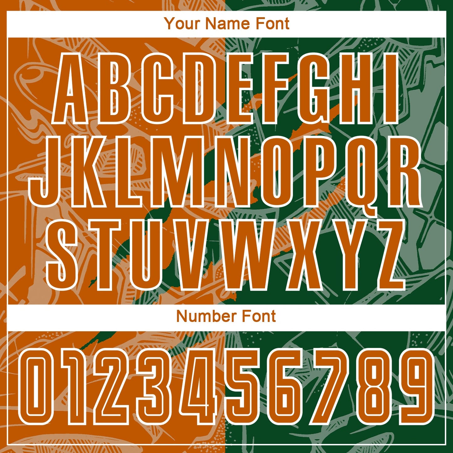 Custom Graffiti Pattern Texas Orange-Green Scratch Sublimation Soccer Uniform Jersey view 6