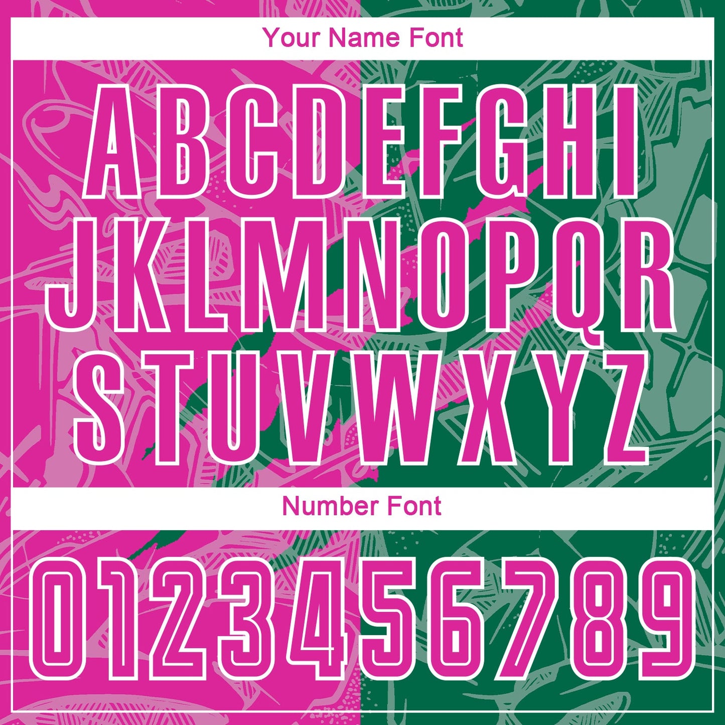 Custom Graffiti Pattern Deep Pink-Kelly Green Scratch Sublimation Soccer Uniform Jersey view 6
