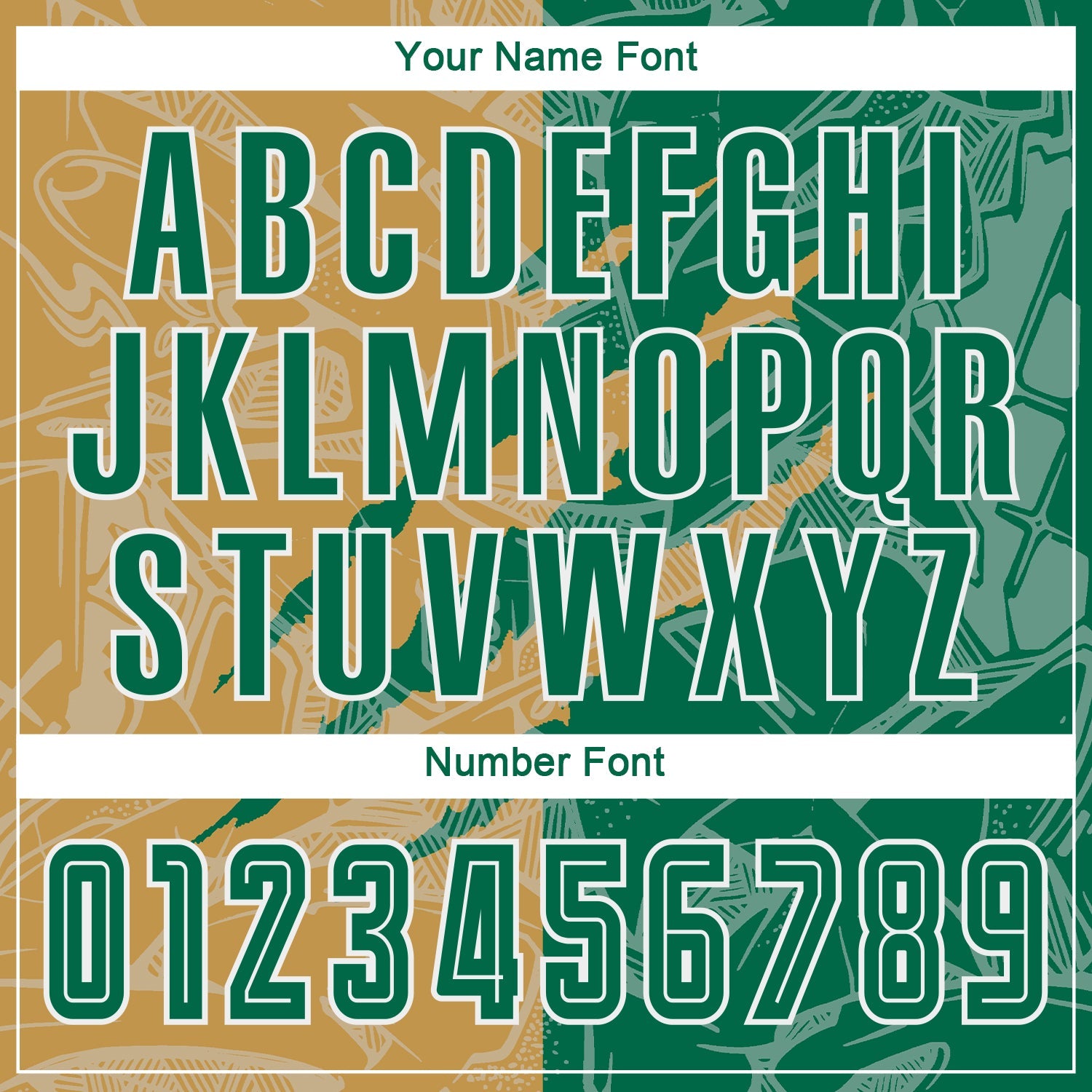 Custom Graffiti Pattern Kelly Green-Old Gold Scratch Sublimation Soccer Uniform Jersey view 6