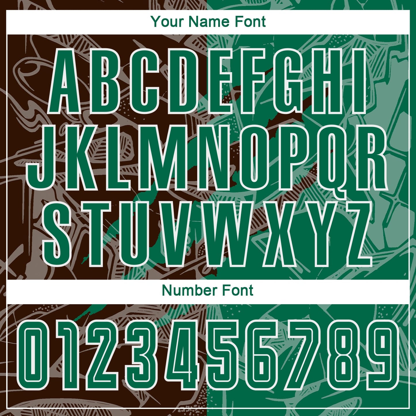 Custom Graffiti Pattern Kelly Green-Brown Scratch Sublimation Soccer Uniform Jersey view 6