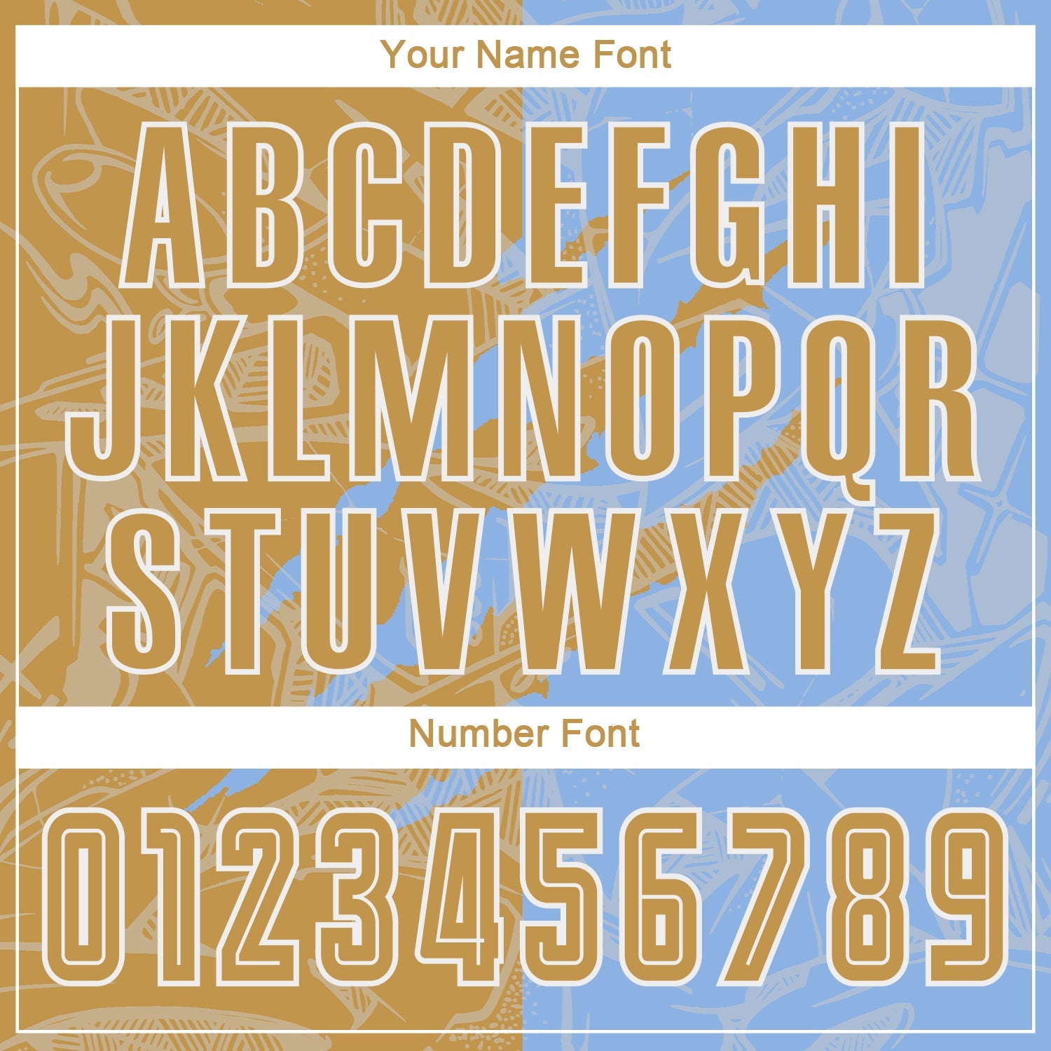 Custom Graffiti Pattern Old Gold-Light Blue Scratch Sublimation Soccer Uniform Jersey view 6