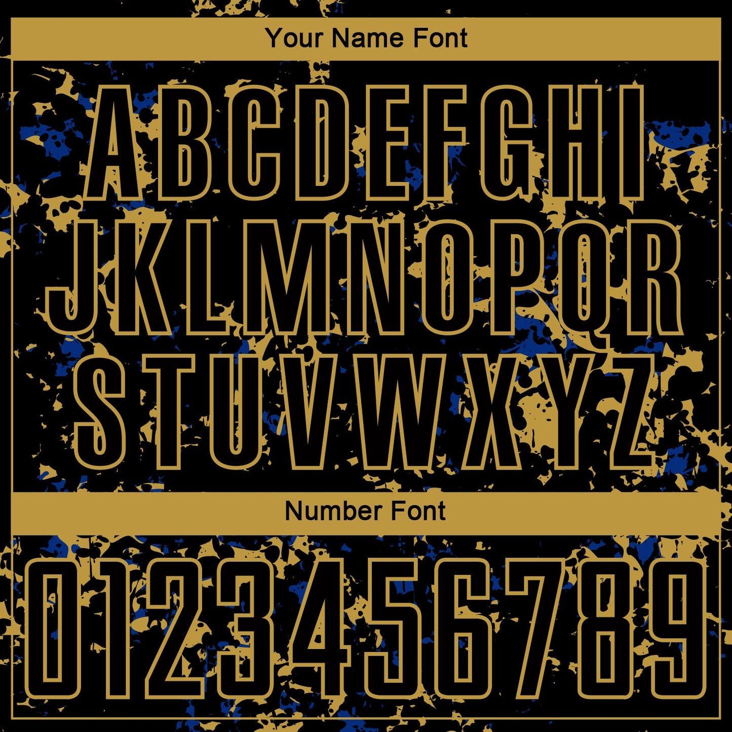 Custom Black Old Gold-Royal Abstract Fragment Art Sublimation Soccer Uniform Jersey view 6