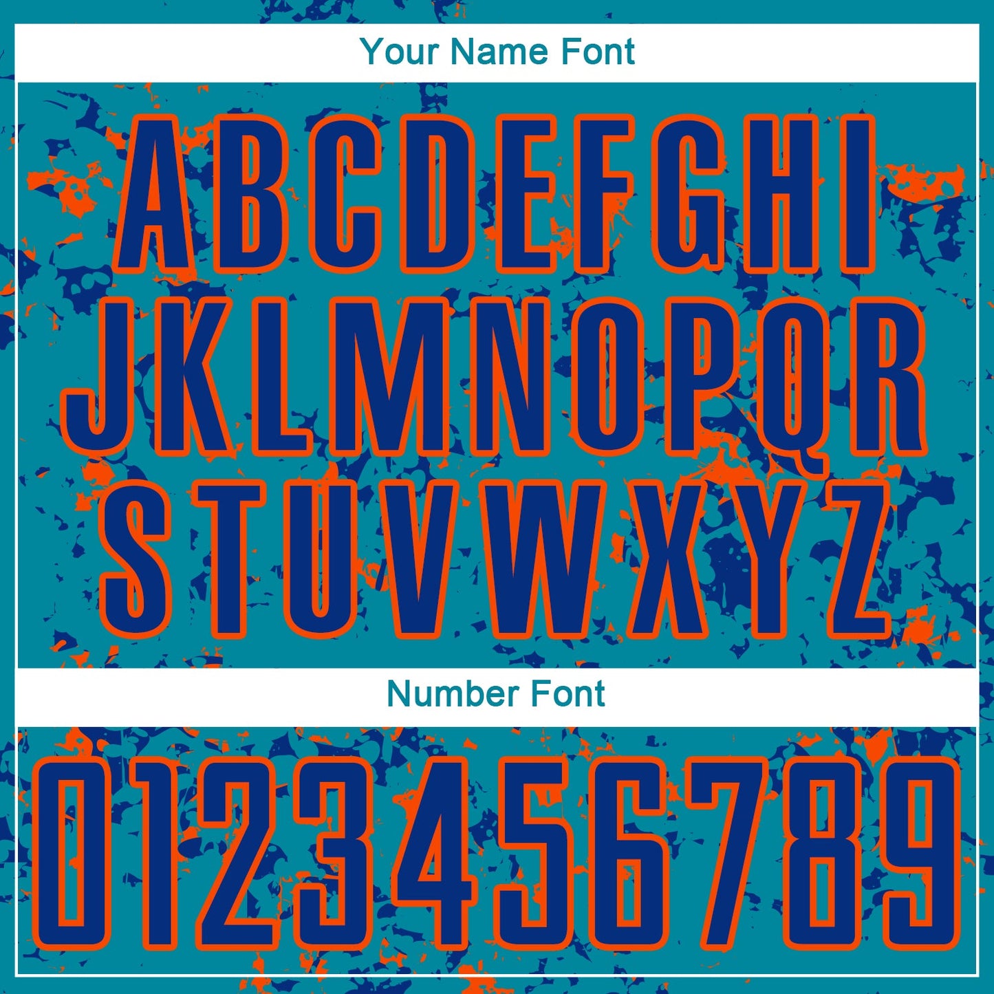 Custom Teal Royal-Orange Abstract Fragment Art Sublimation Soccer Uniform Jersey view 6