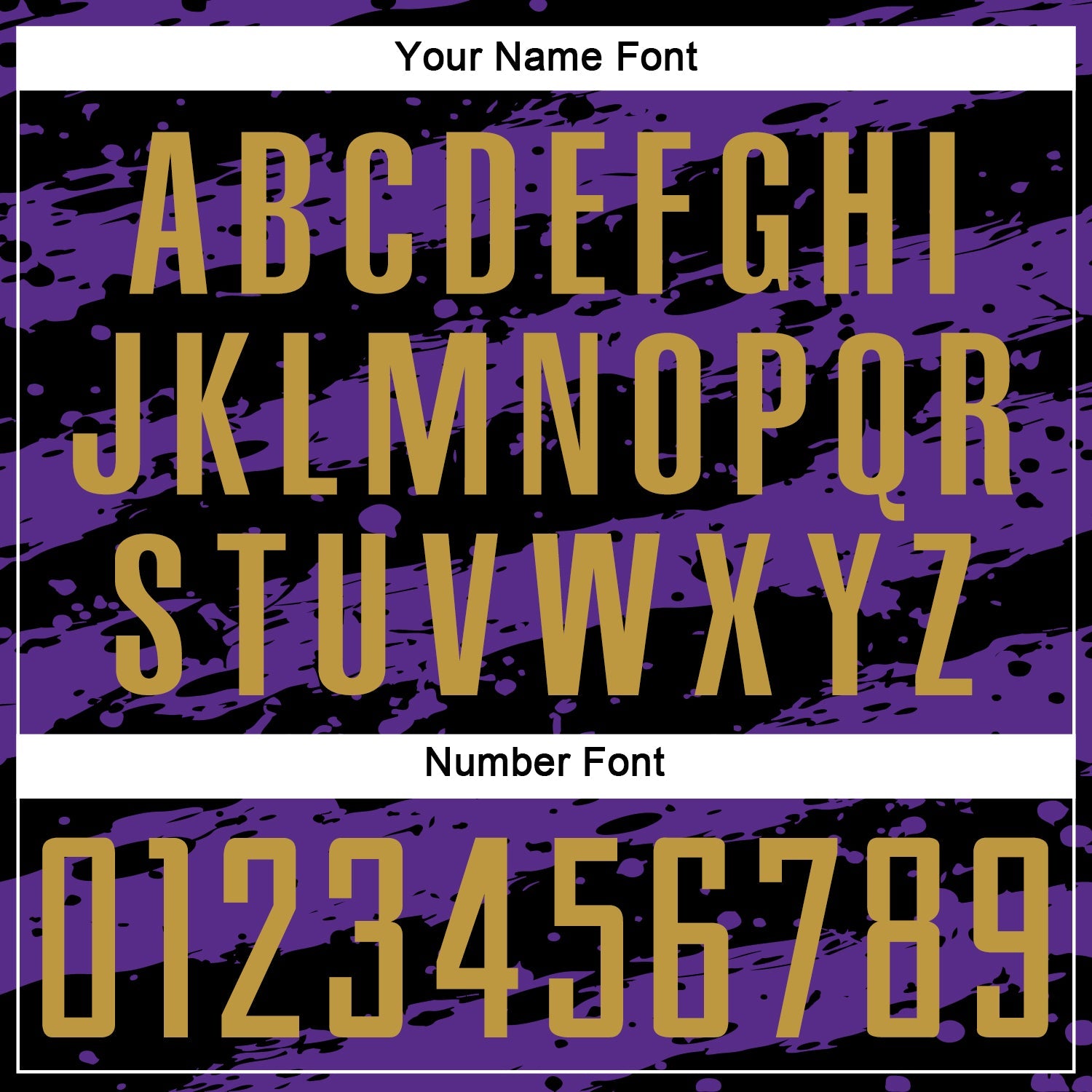 Custom Black Old Gold-Purple Splash Sublimation Soccer Uniform Jersey view 6