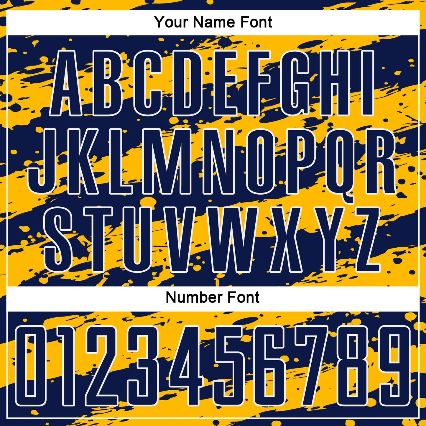 Custom Navy Gold-White Splash Sublimation Soccer Uniform Jersey view 6