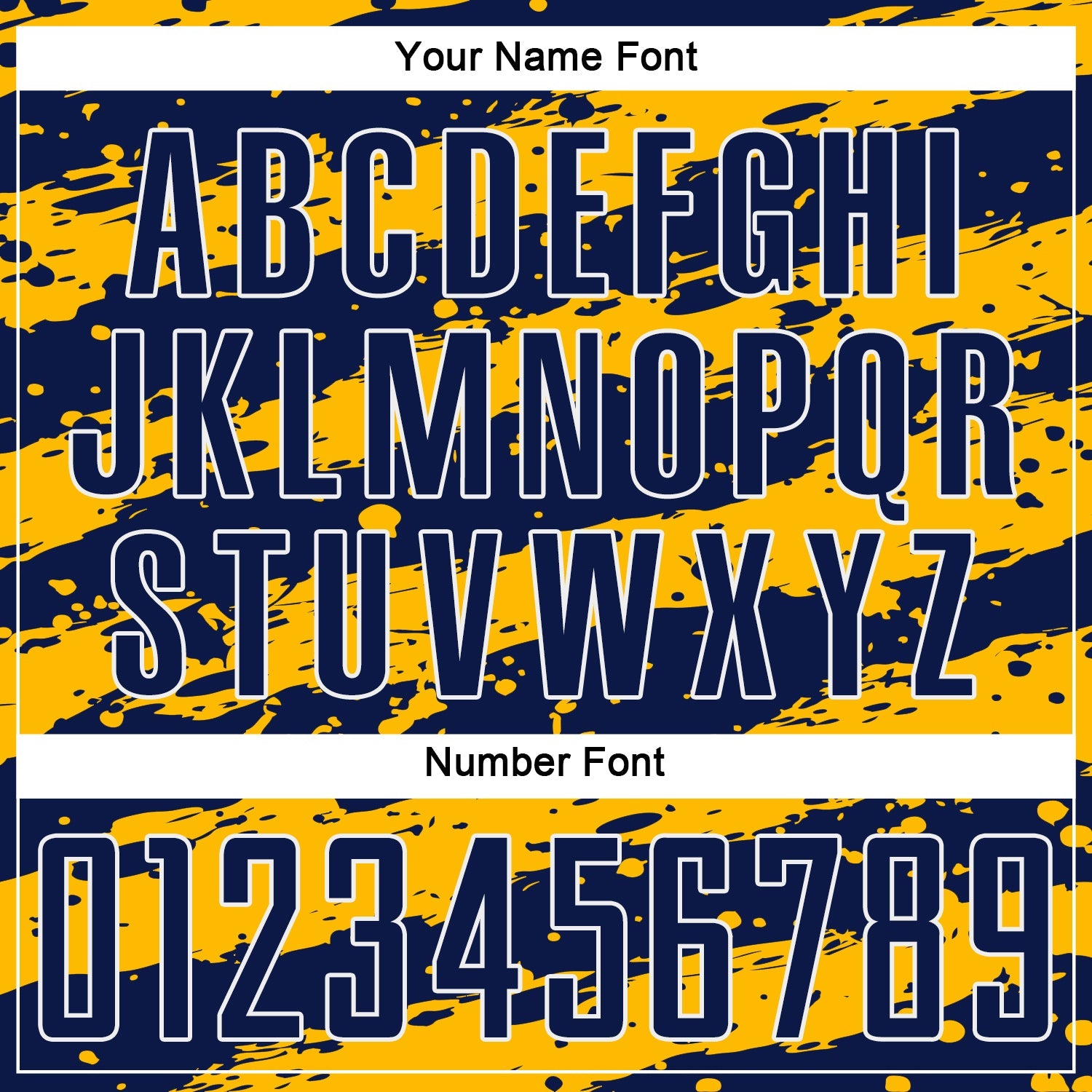Custom Navy Gold-White Splash Sublimation Soccer Uniform Jersey view 6