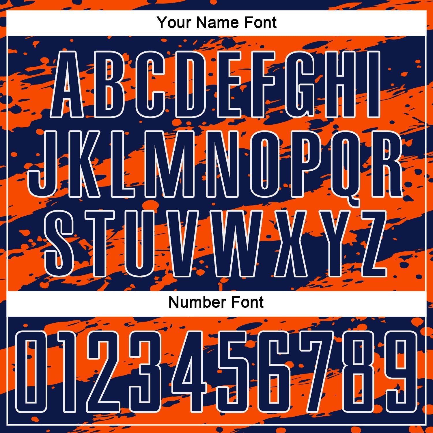 Custom Navy Orange-White Splash Sublimation Soccer Uniform Jersey view 6