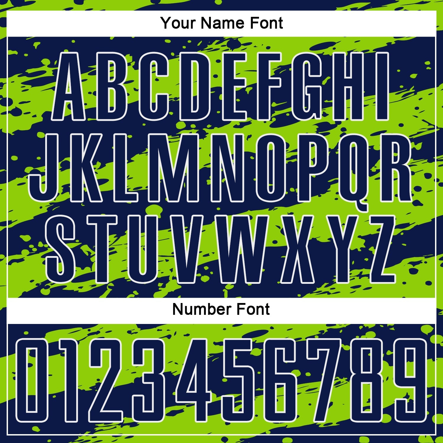 Custom Navy Neon Green-White Splash Sublimation Soccer Uniform Jersey view 6