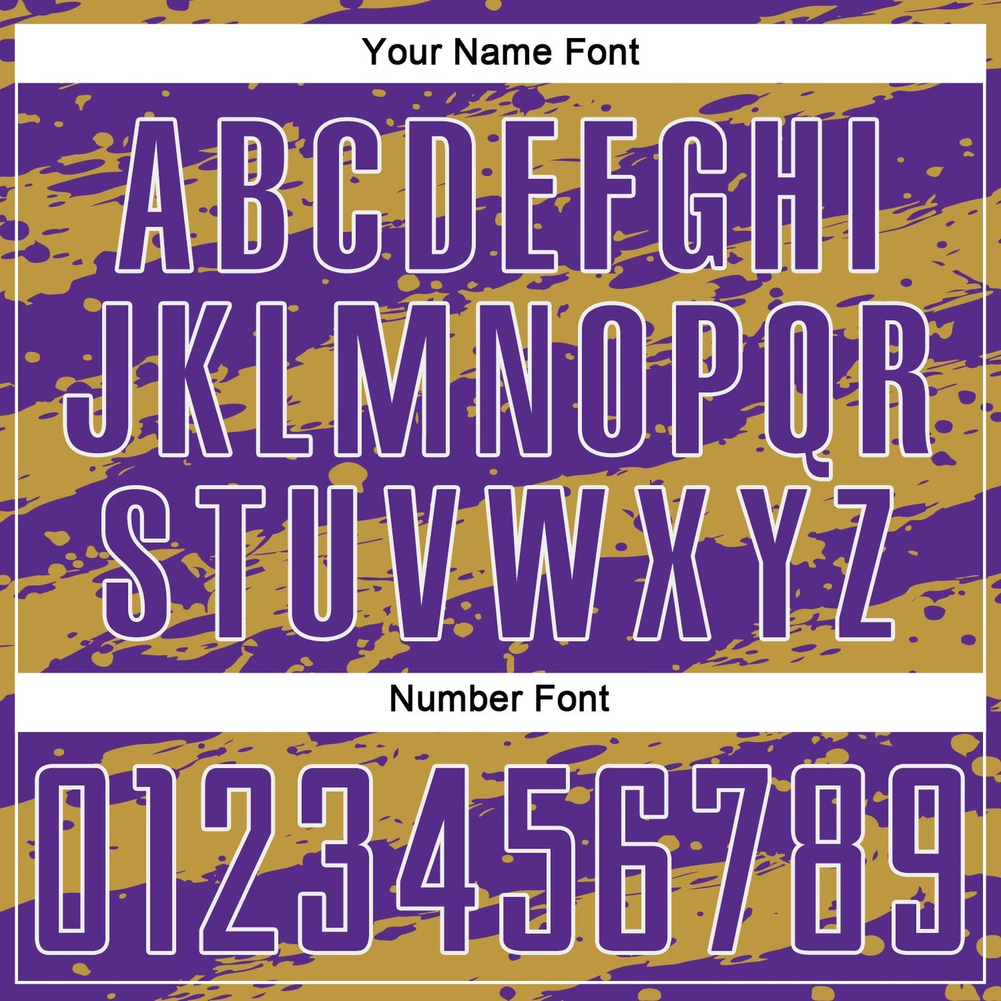 Custom Purple Old Gold-White Splash Sublimation Soccer Uniform Jersey view 6