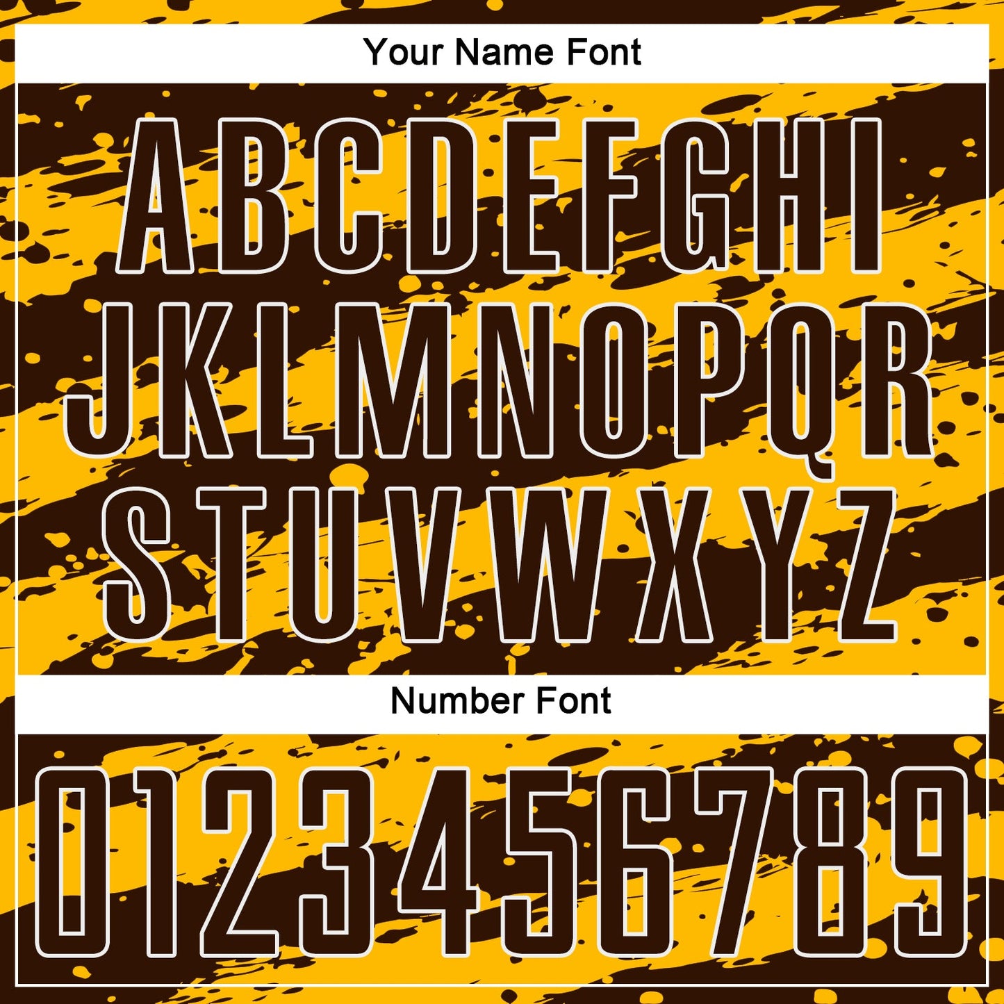 Custom Gold Brown-White Splash Sublimation Soccer Uniform Jersey view 6