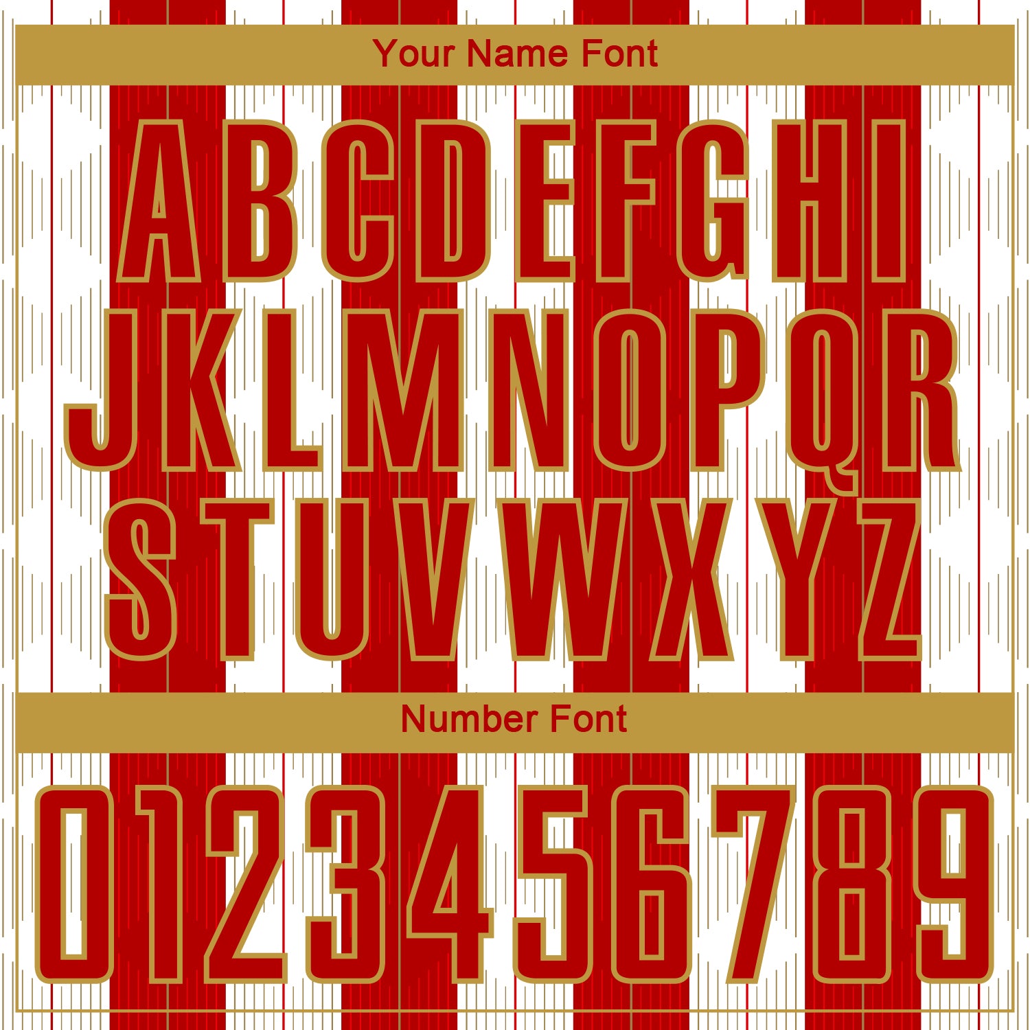 Custom Red Old Gold-White Line Sublimation Soccer Uniform Jersey view 6