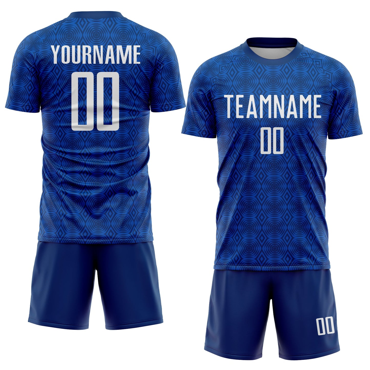 Custom US Navy Blue Black Geometric Shapes Sublimation Soccer Uniform Jersey view 2