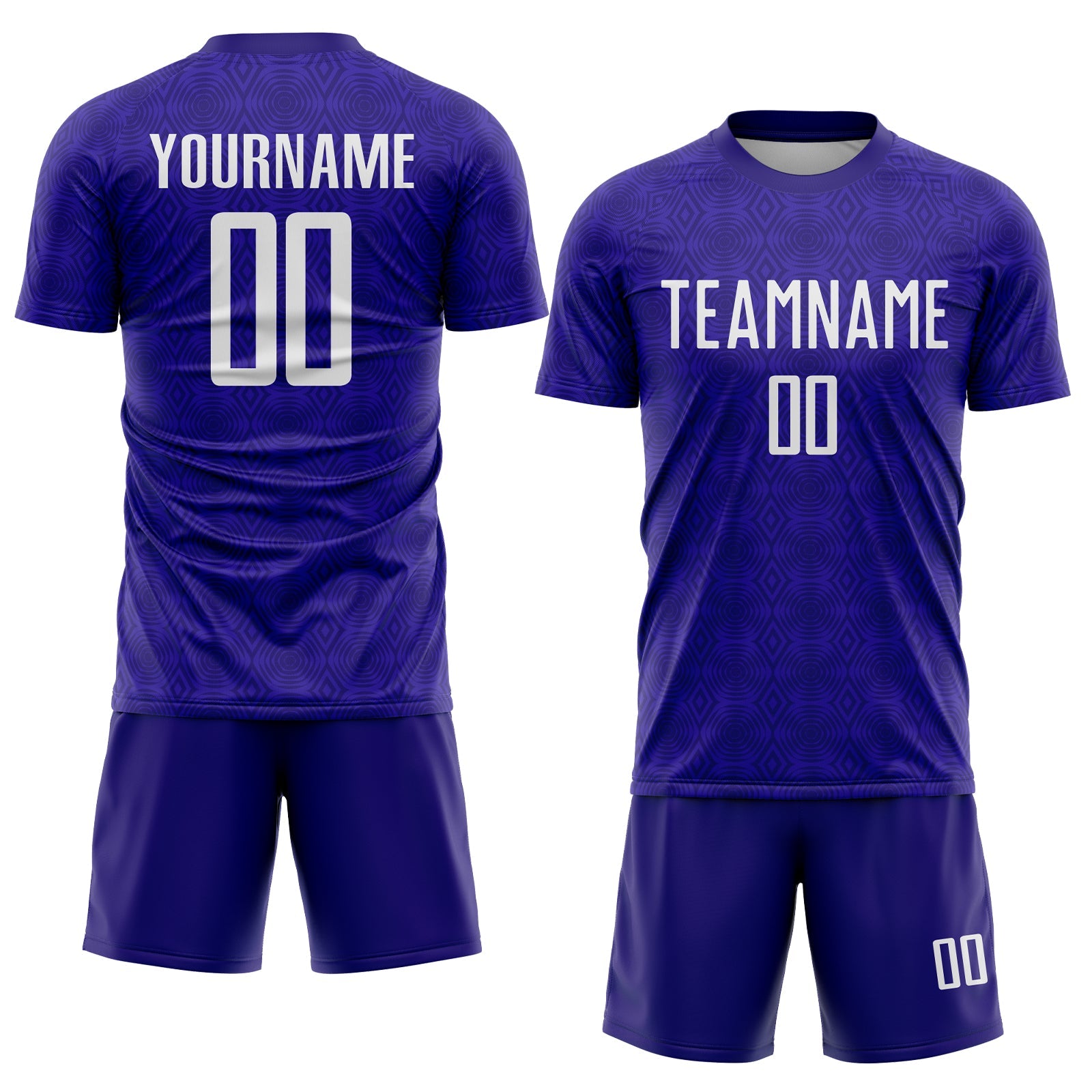 Custom Dark Purple Black Geometric Shapes Sublimation Soccer Uniform Jersey view 2