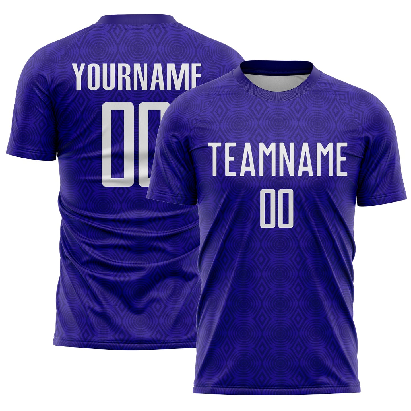 Custom Dark Purple Black Geometric Shapes Sublimation Soccer Uniform Jersey - Main View