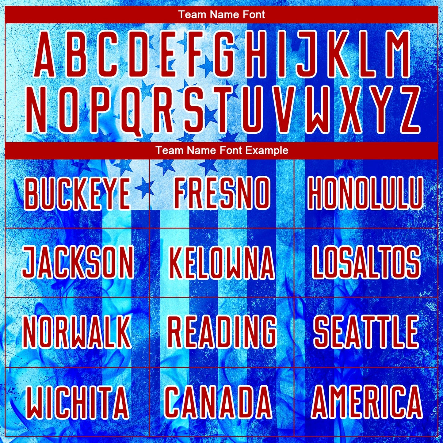 Custom Thunder Blue Red-White American Flag Flame Sublimation Soccer Uniform Jersey view 5