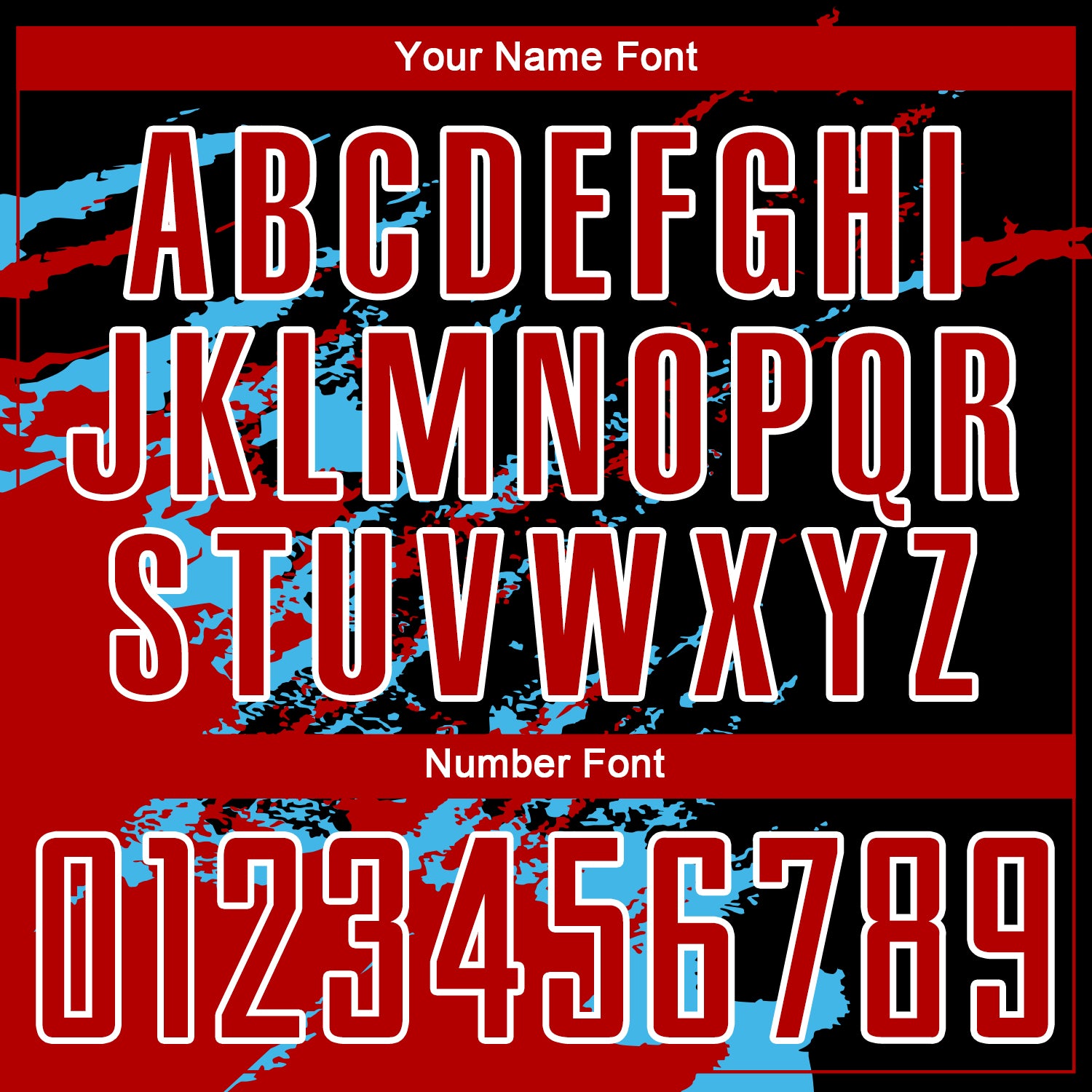 Custom Black Red-Sky Blue Abstract Fragment Art Splash Sublimation Soccer Uniform Jersey view 6