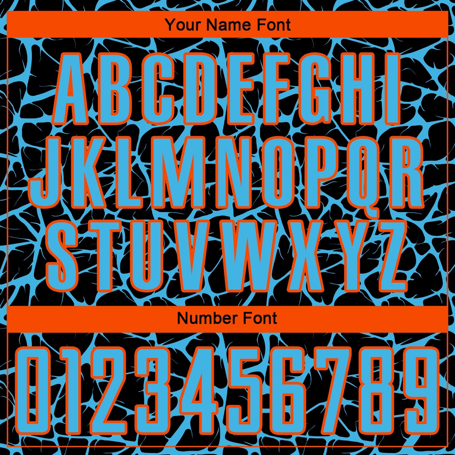Custom Black Sky Blue-Orange Abstract Network Splash Sublimation Soccer Uniform Jersey view 6