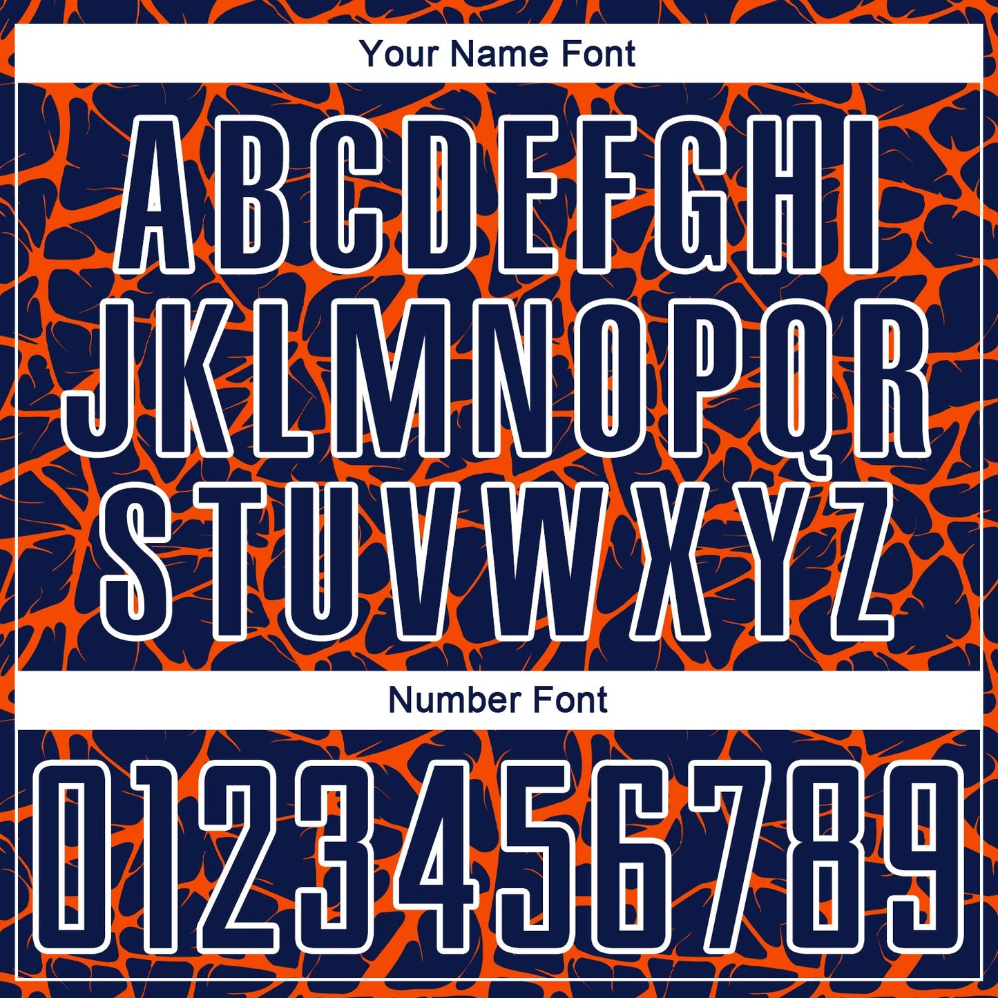 Custom Navy Orange-White Abstract Network Splash Sublimation Soccer Uniform Jersey view 6