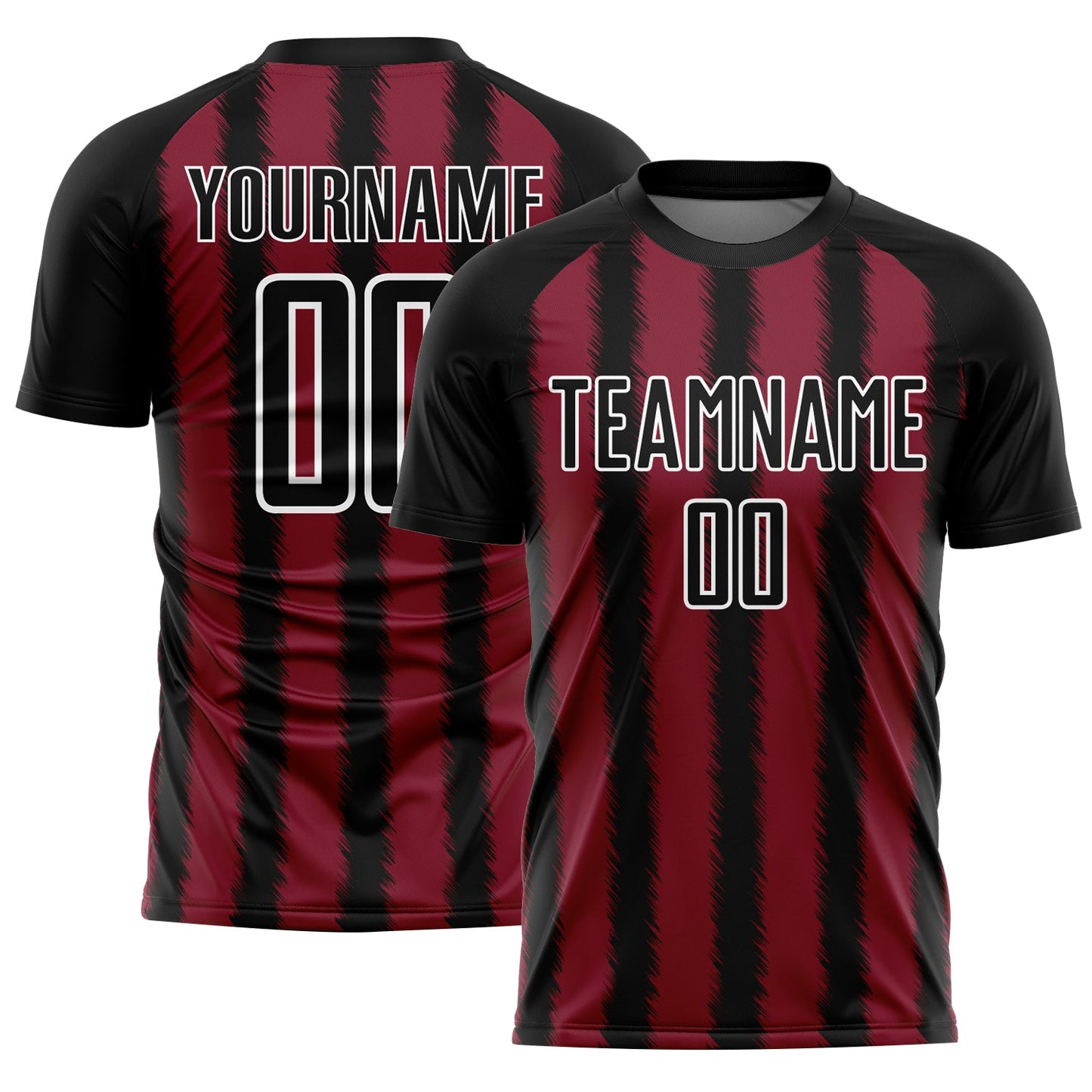 Custom Black Crimson-White Line Sublimation Soccer Uniform Jersey - Main View
