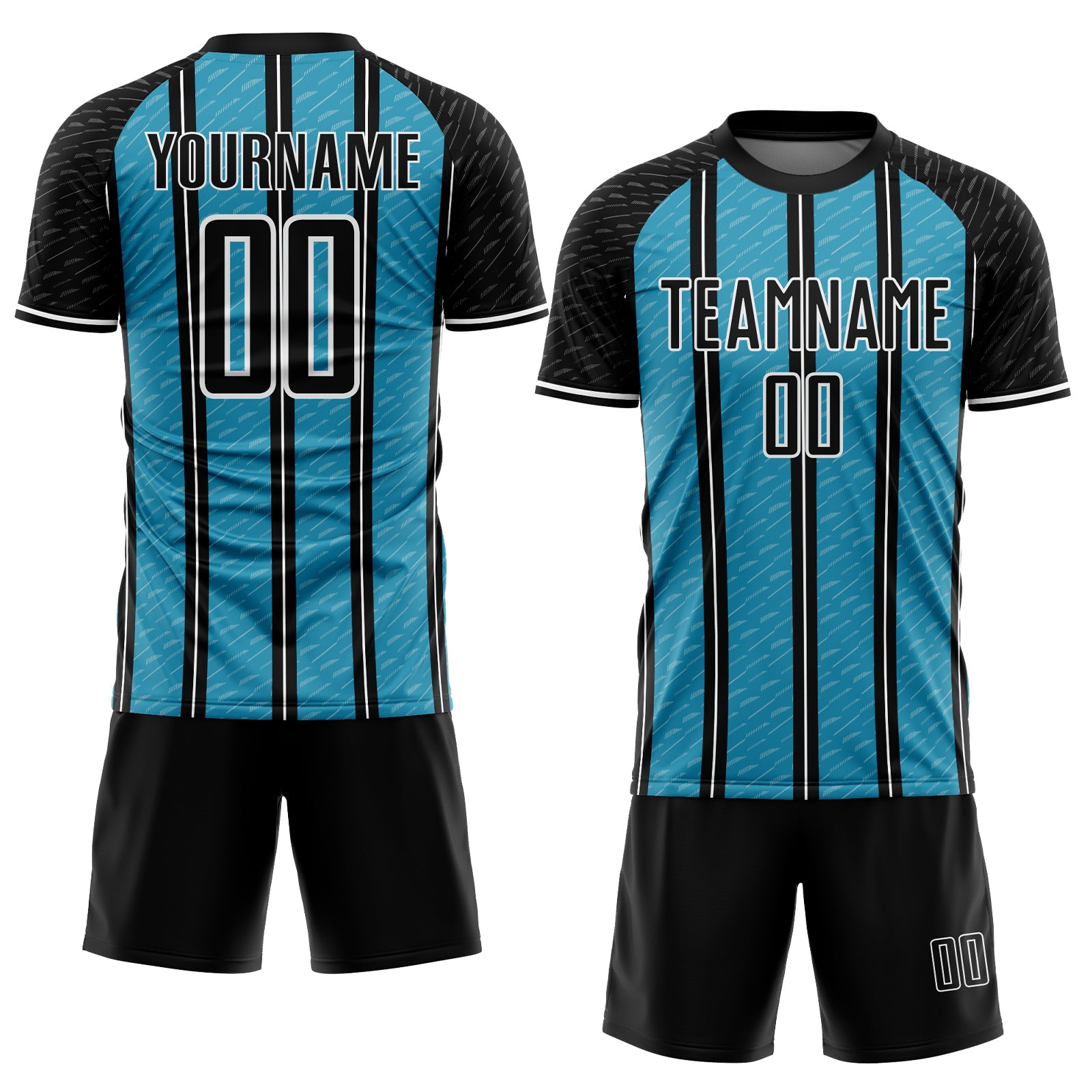Custom Black Panther Blue-White Line Sublimation Soccer Uniform Jersey view 2