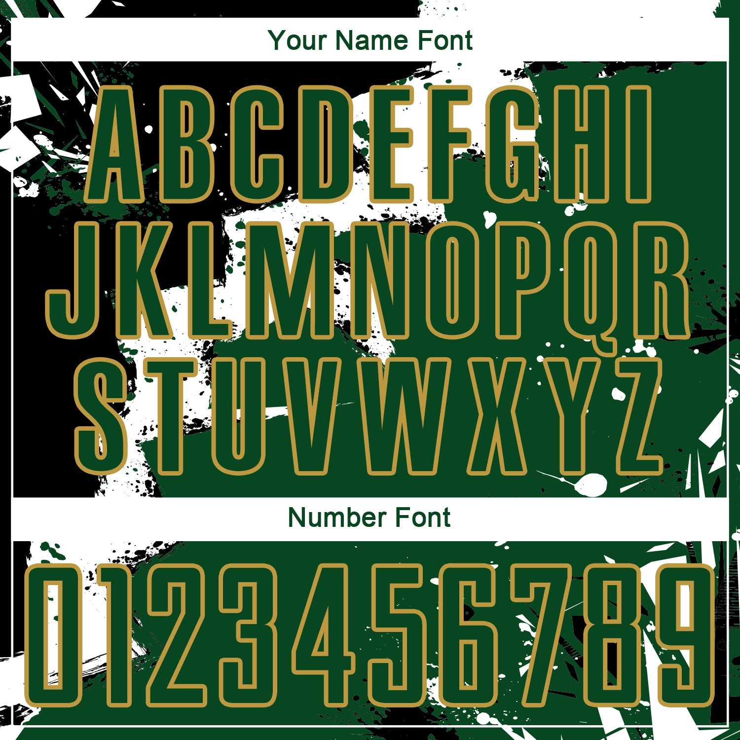 Custom Black Green-Old Gold Spalsh Sublimation Soccer Uniform Jersey view 6