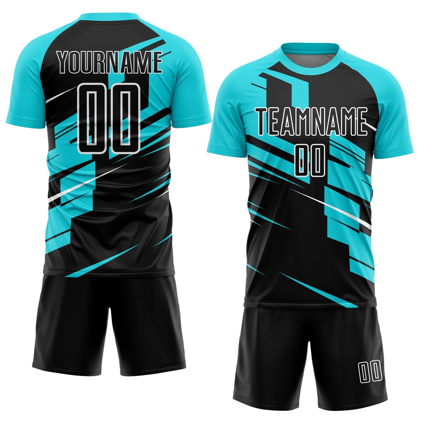 Custom Black Lakes Blue-White Line Sublimation Soccer Uniform Jersey view 2