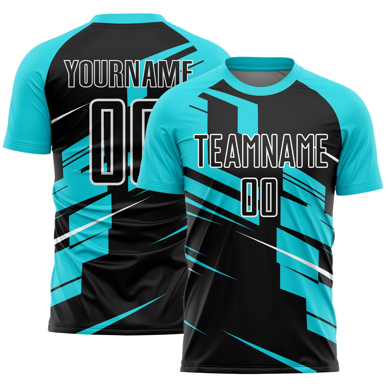 Custom Black Lakes Blue-White Line Sublimation Soccer Uniform Jersey - Main View