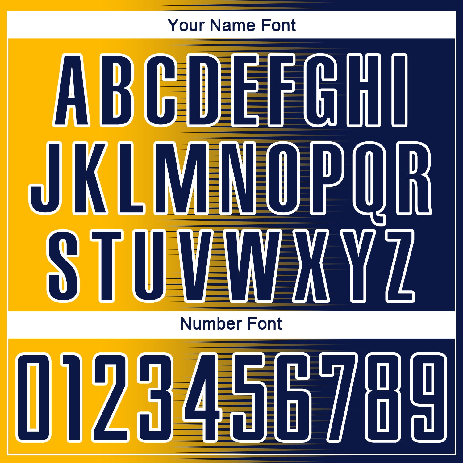 Custom Navy Gold-White Gradient Line Sublimation Soccer Uniform Jersey view 6