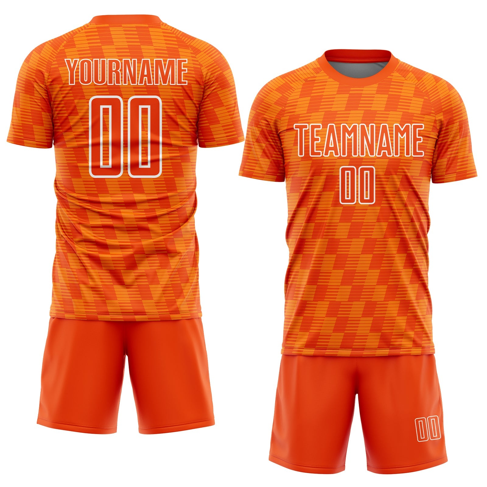 Custom Orange Bay Orange-White Line Sublimation Soccer Uniform Jersey view 2