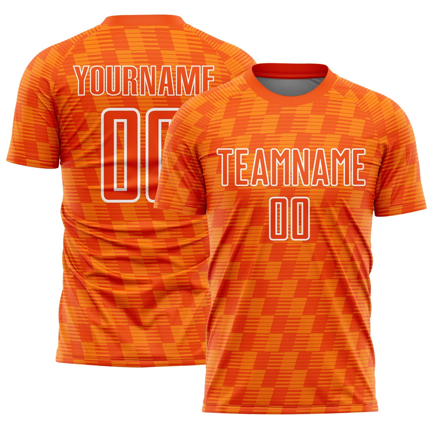 Custom Orange Bay Orange-White Line Sublimation Soccer Uniform Jersey - Main View