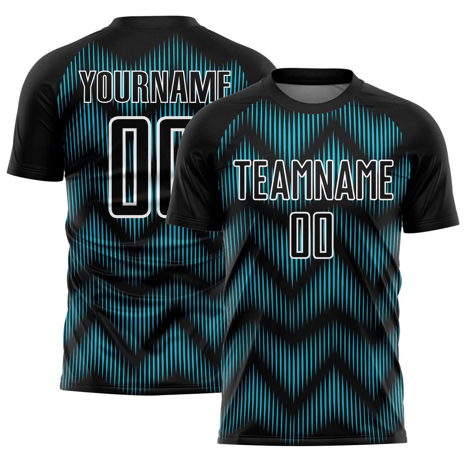 Custom Black Lakes Blue-White Line Sublimation Soccer Uniform Jersey - Main View