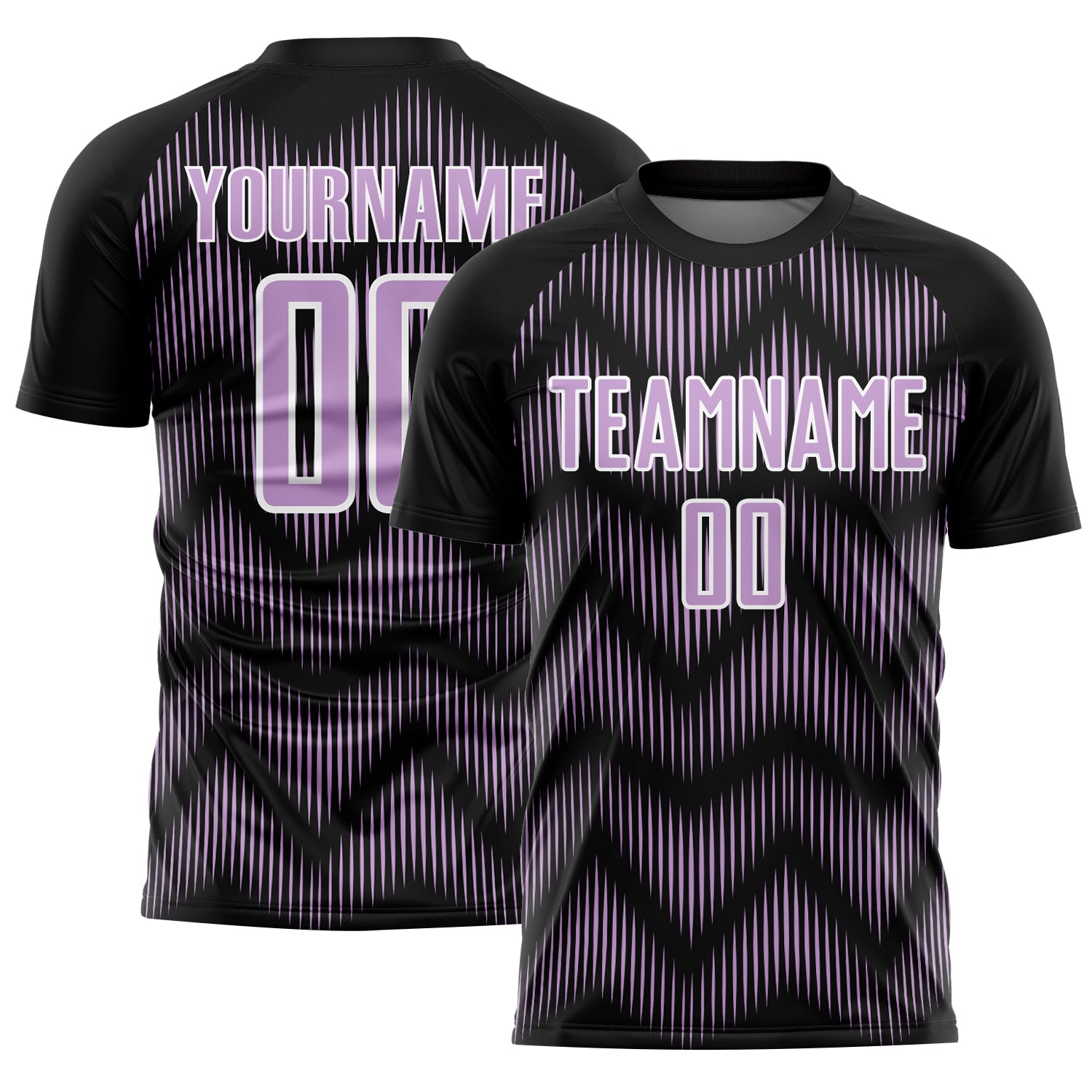 Custom Black Light Purple-White Line Sublimation Soccer Uniform Jersey - Main View