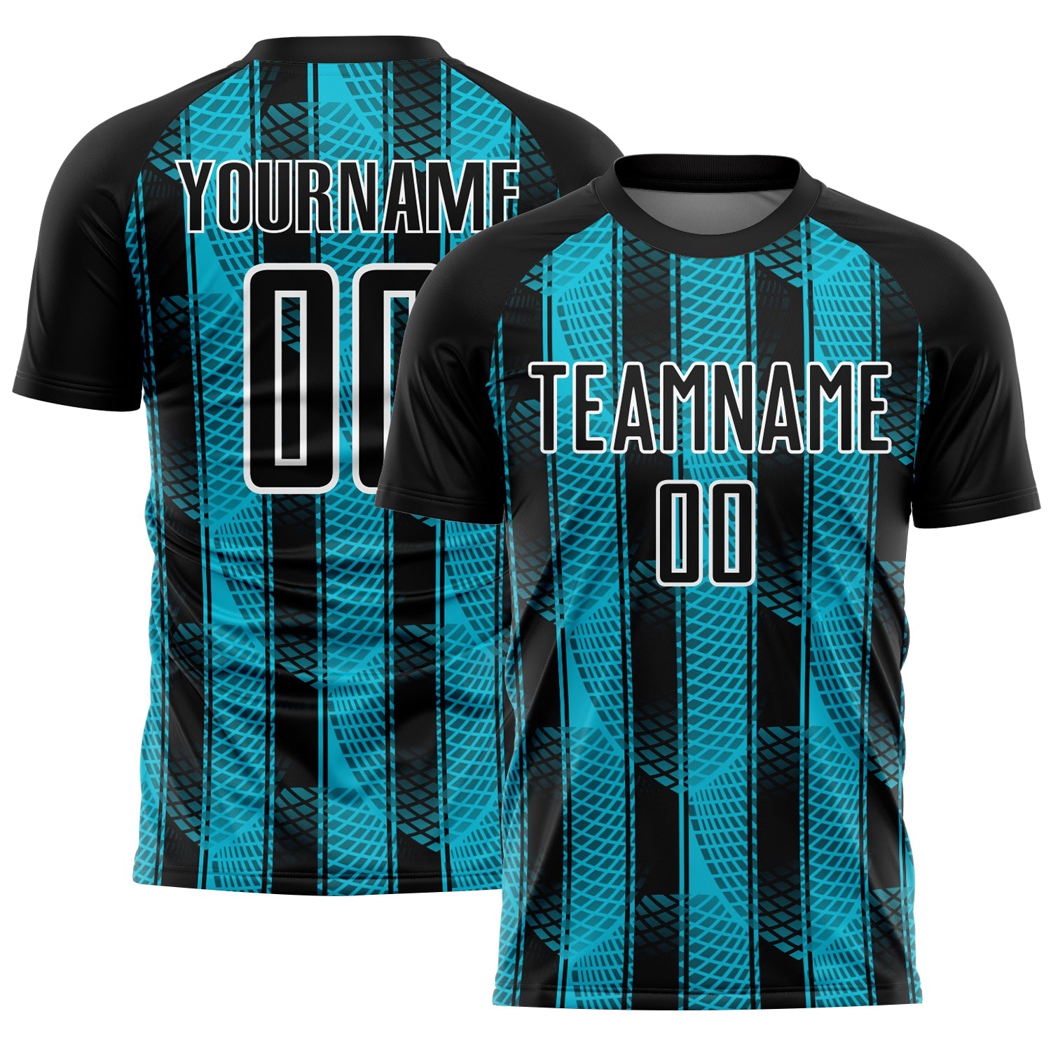 Custom Black Lakes Blue-White Abstract Network Sublimation Soccer Uniform Jersey - Main View