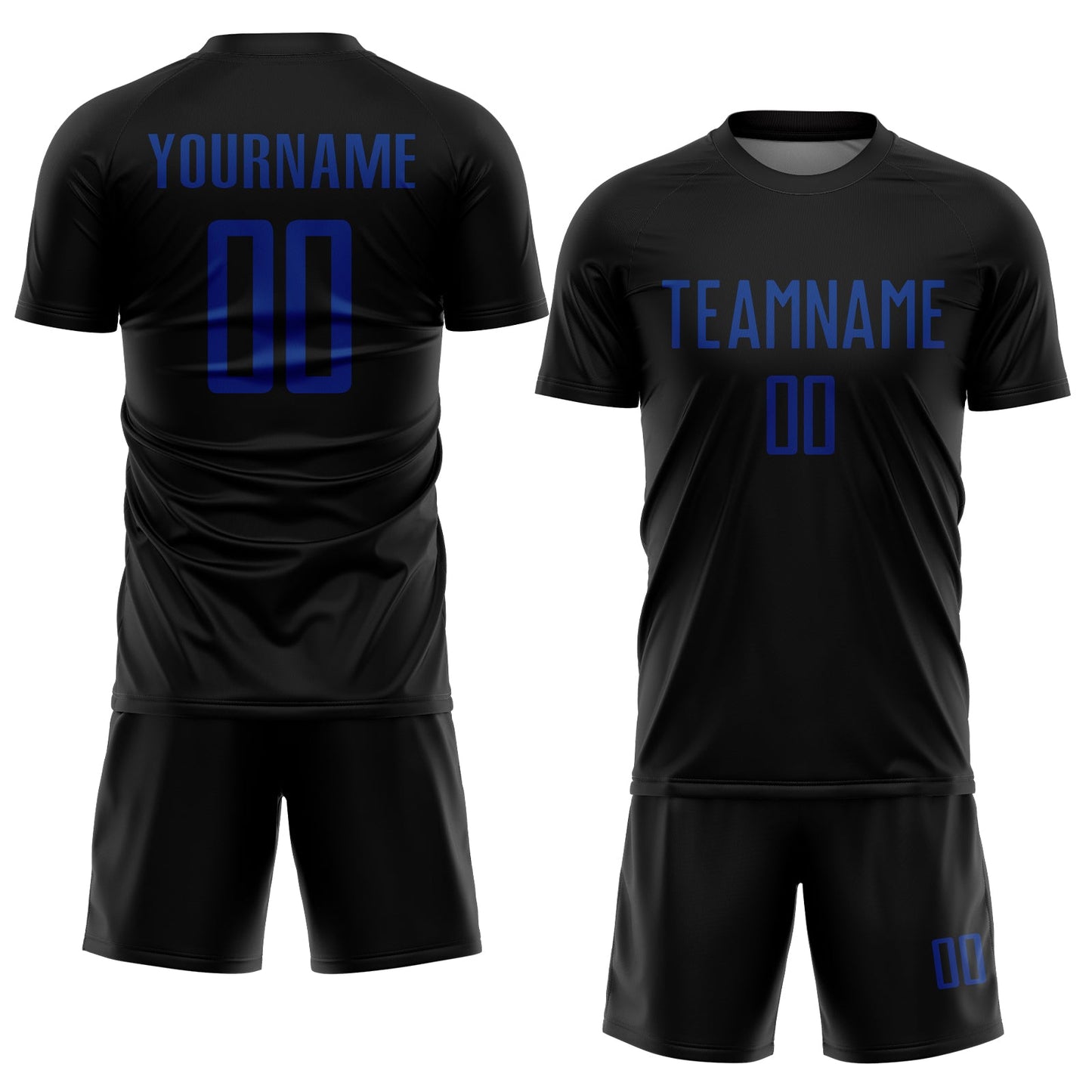 Custom Black Royal Sublimation Soccer Uniform Jersey view 2