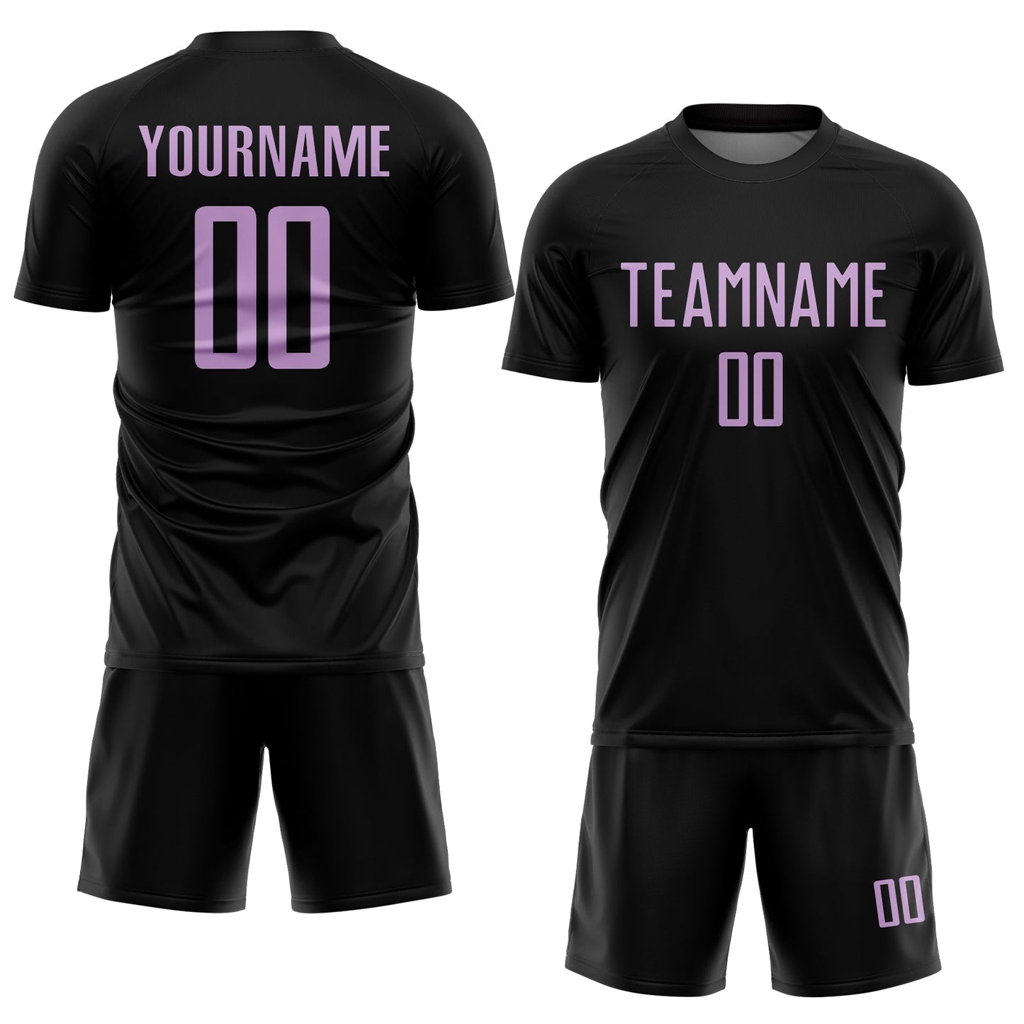 Custom Black Light Purple Sublimation Soccer Uniform Jersey view 2